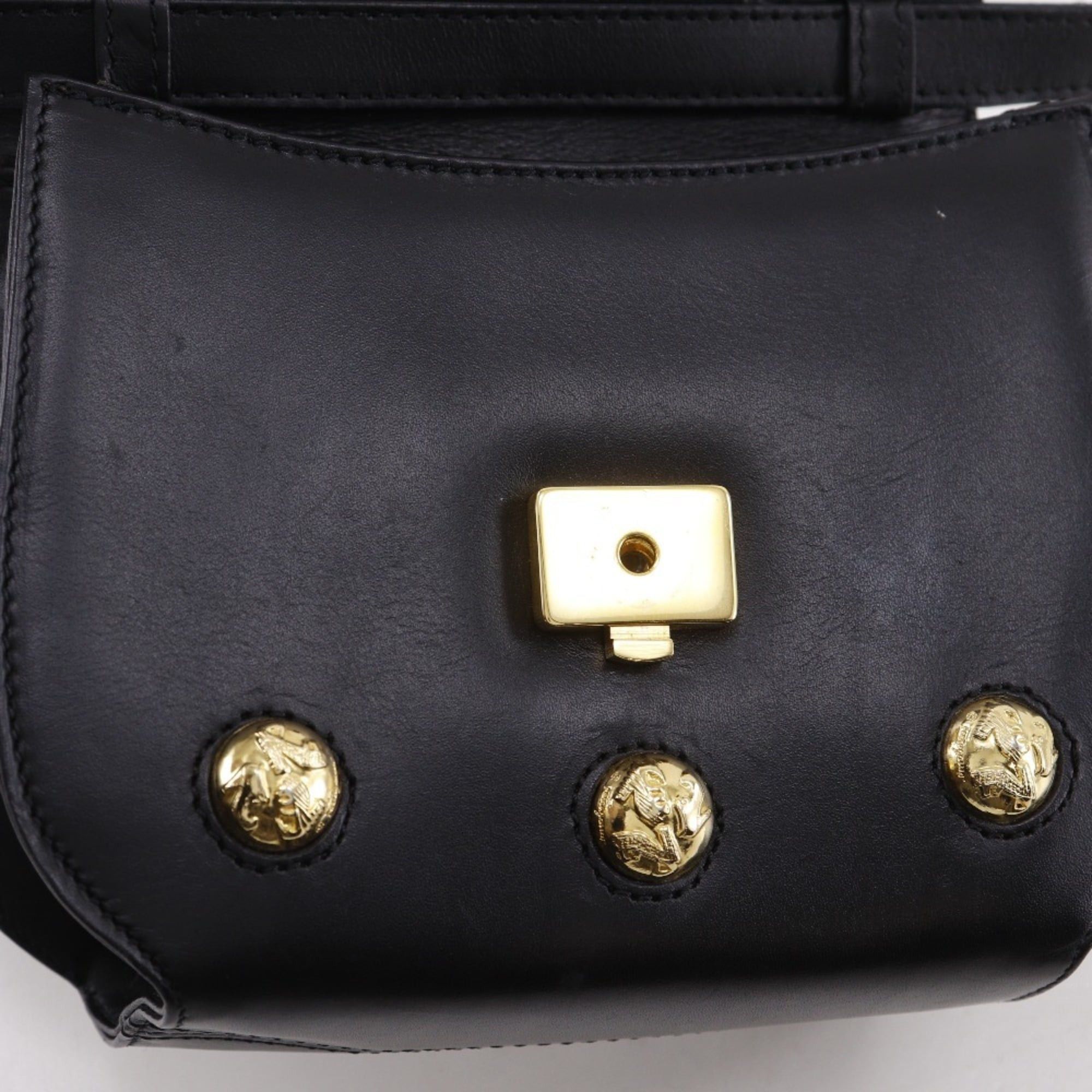 Salvatore Ferragamo Salvatore Ferragamo Pochette Shoulder Bag 2WAY Clutch DQ-21 5640 Leather Black 2Way Flap Women's Size ONE SIZE - 16 Thumbnail