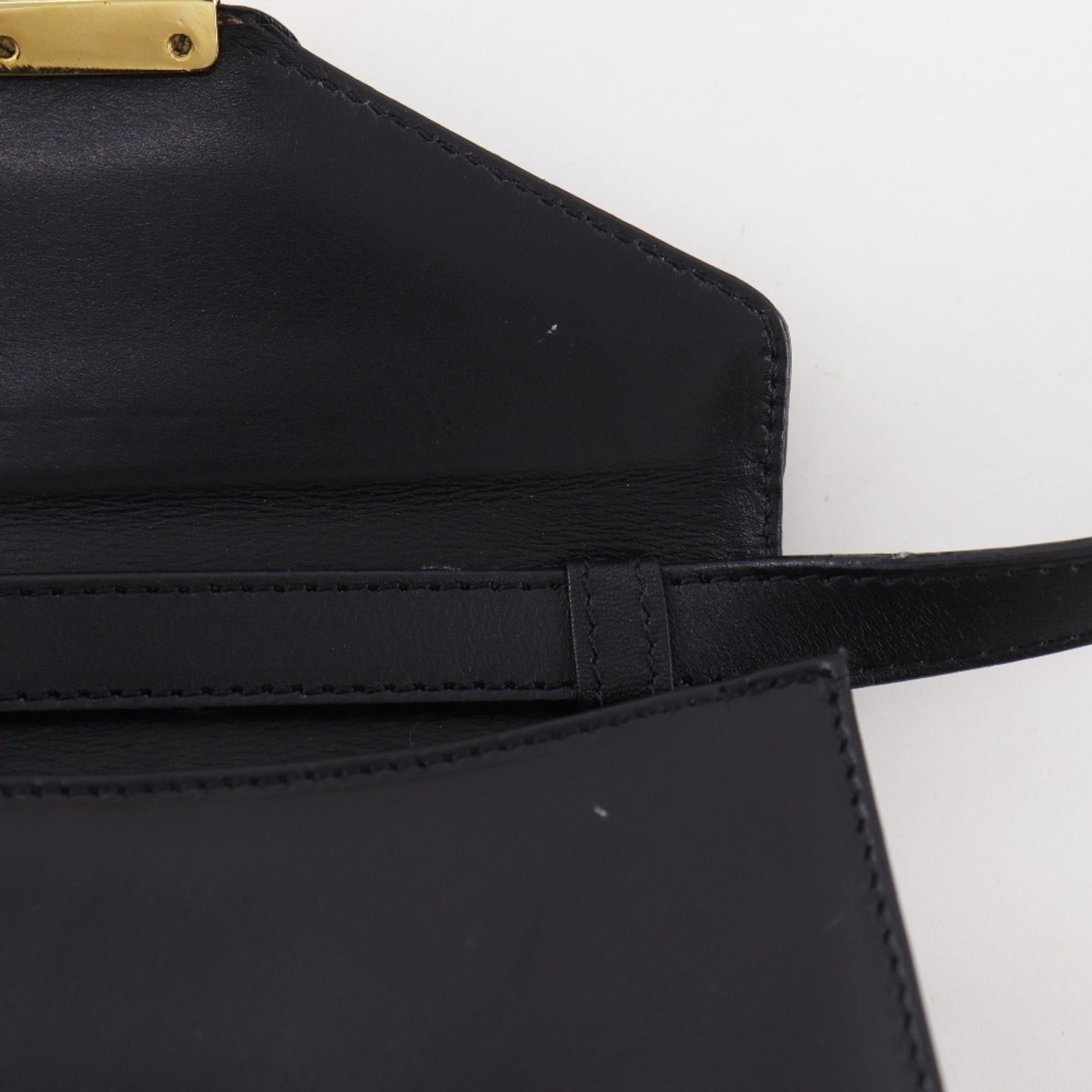 Salvatore Ferragamo Salvatore Ferragamo Pochette Shoulder Bag 2WAY Clutch DQ-21 5640 Leather Black 2Way Flap Women's Size ONE SIZE - 14 Thumbnail