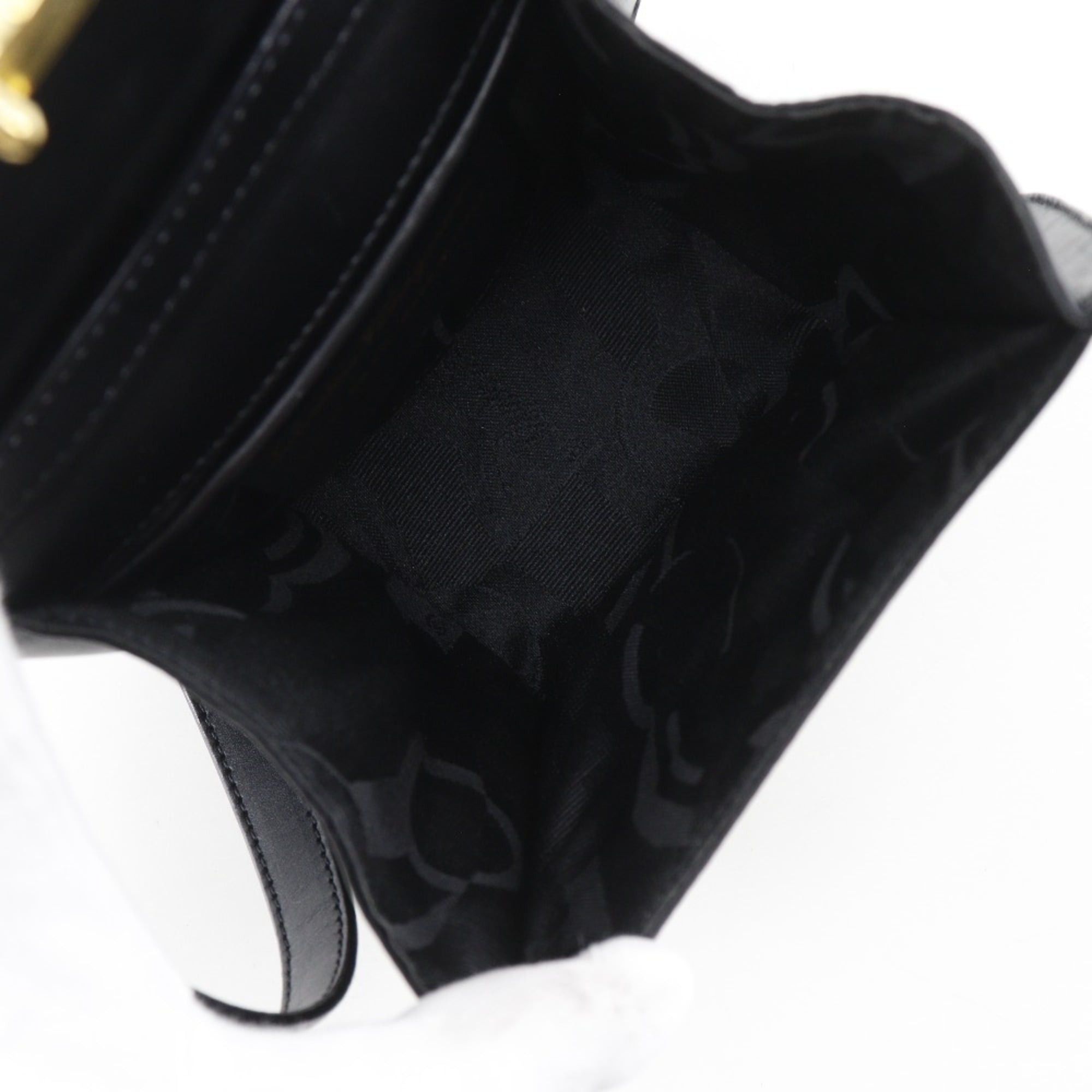 Salvatore Ferragamo Salvatore Ferragamo Pochette Shoulder Bag 2WAY Clutch DQ-21 5640 Leather Black 2Way Flap Women's Size ONE SIZE - 5 Thumbnail