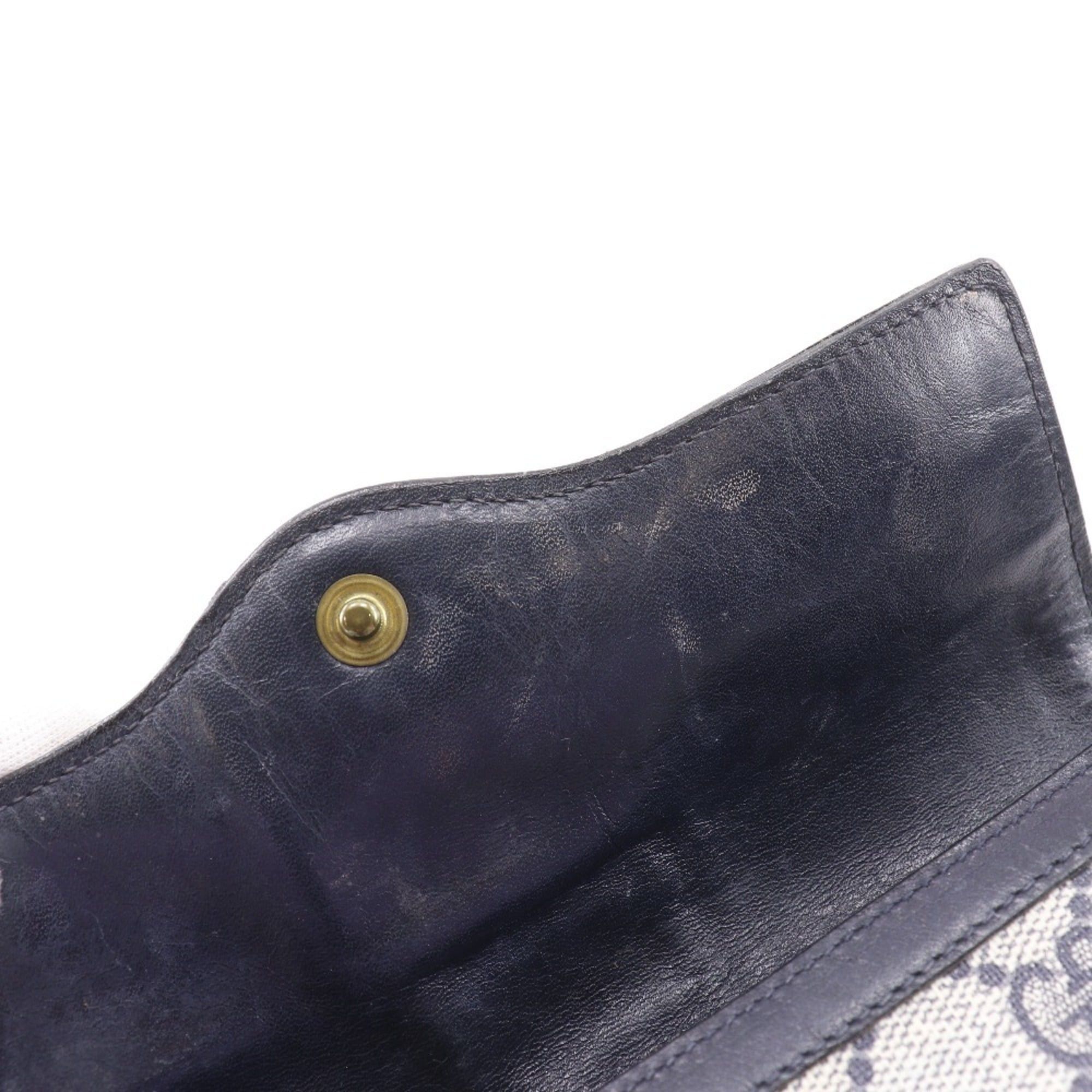 Gucci Gucci Old Pouch Sherry Line Novelty GG Supreme Canvas Navy Snap Button Unisex Size ONE SIZE - 14 Thumbnail