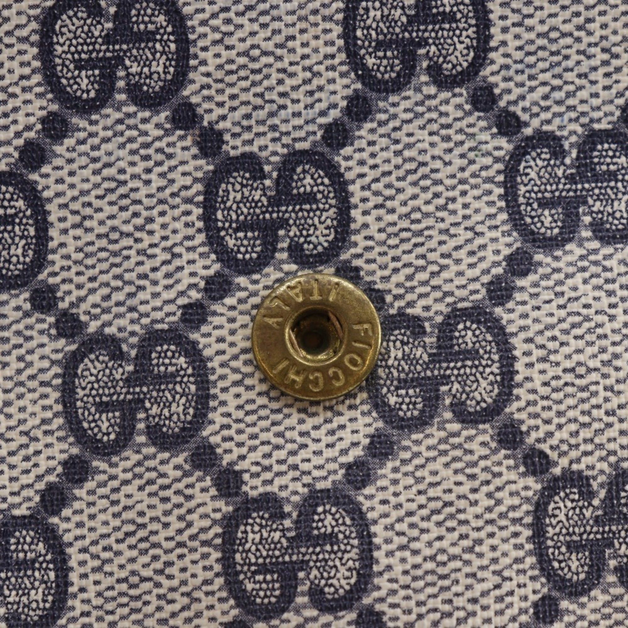 Gucci Gucci Old Pouch Sherry Line Novelty GG Supreme Canvas Navy Snap Button Unisex Size ONE SIZE - 12 Thumbnail