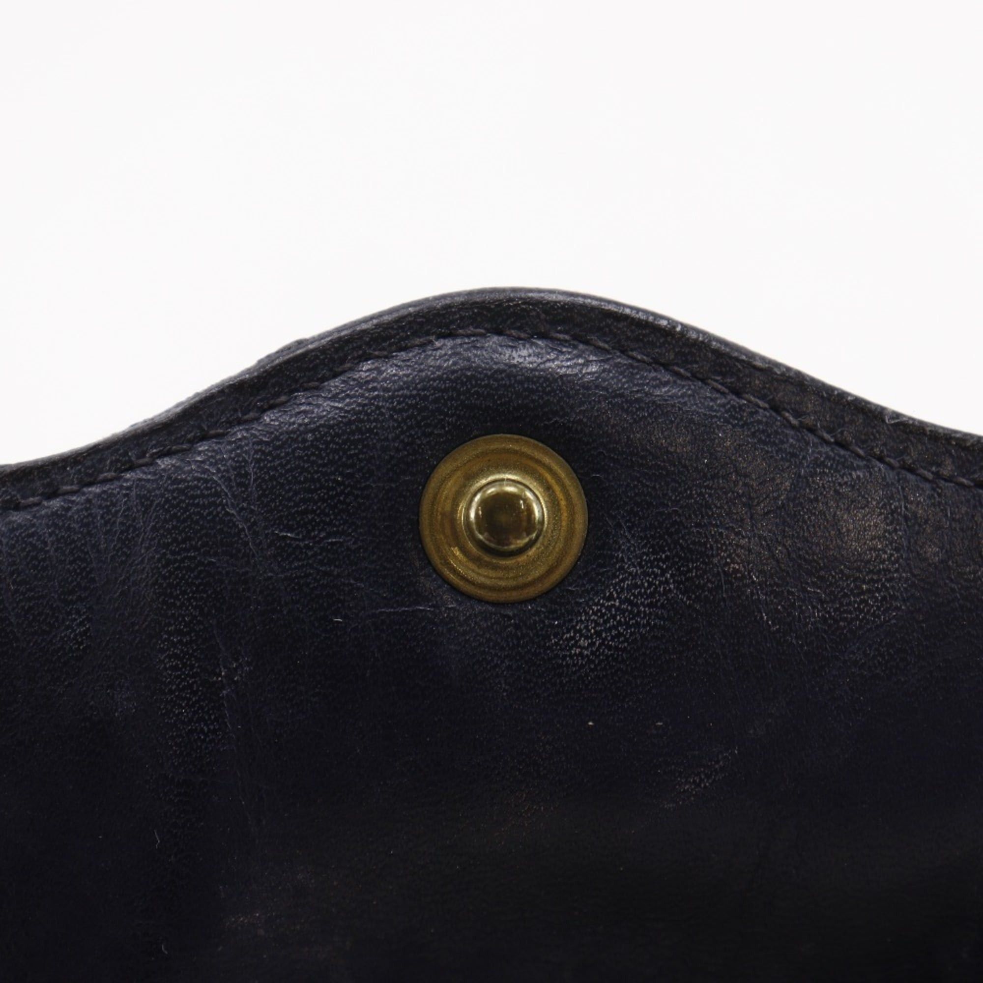 Gucci Gucci Old Pouch Sherry Line Novelty GG Supreme Canvas Navy Snap Button Unisex Size ONE SIZE - 15 Thumbnail