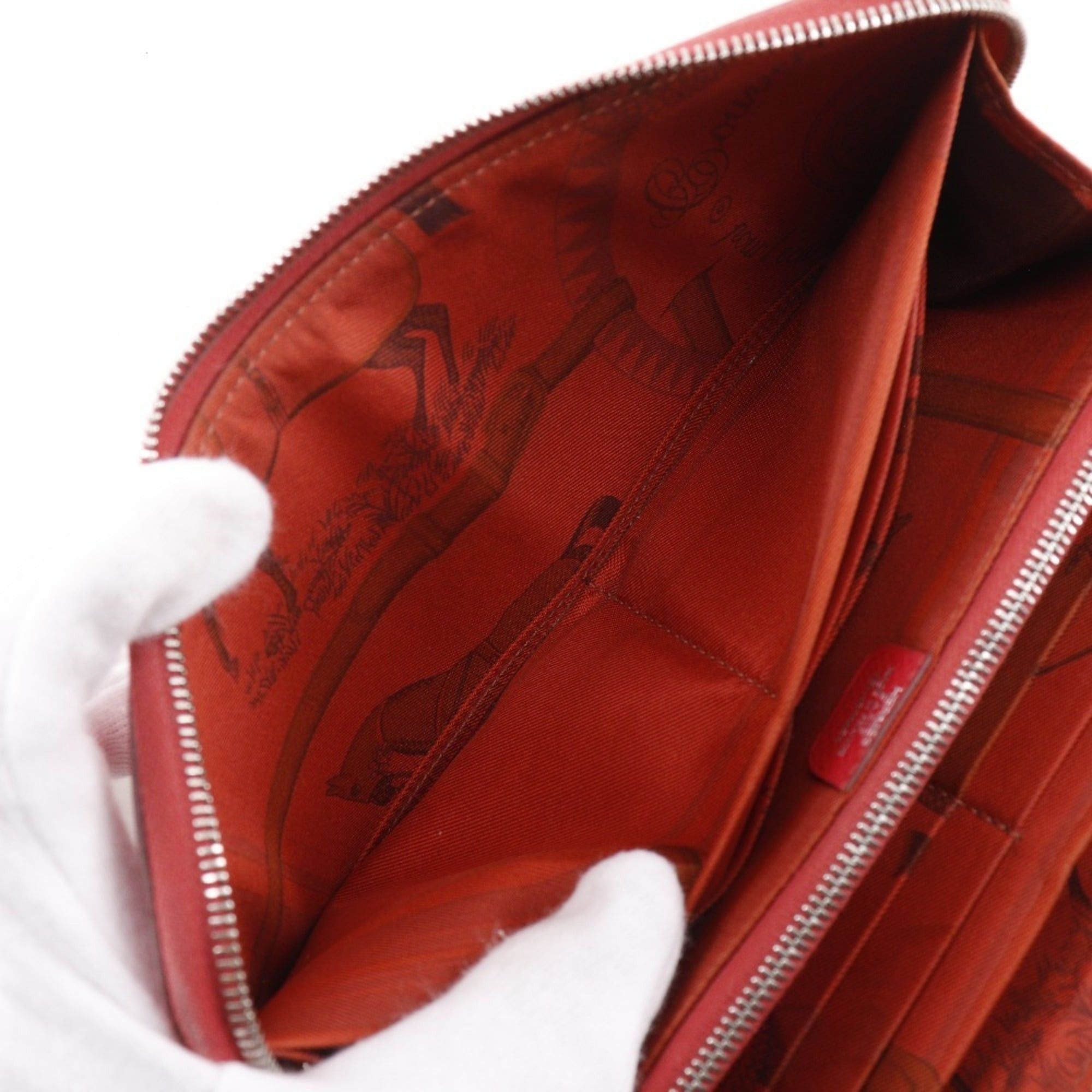 Hermes Hermes Azap Silk in Long Wallet Veau Epsom 2010 Red □N Zipper Women's Size ONE SIZE - 8 Thumbnail