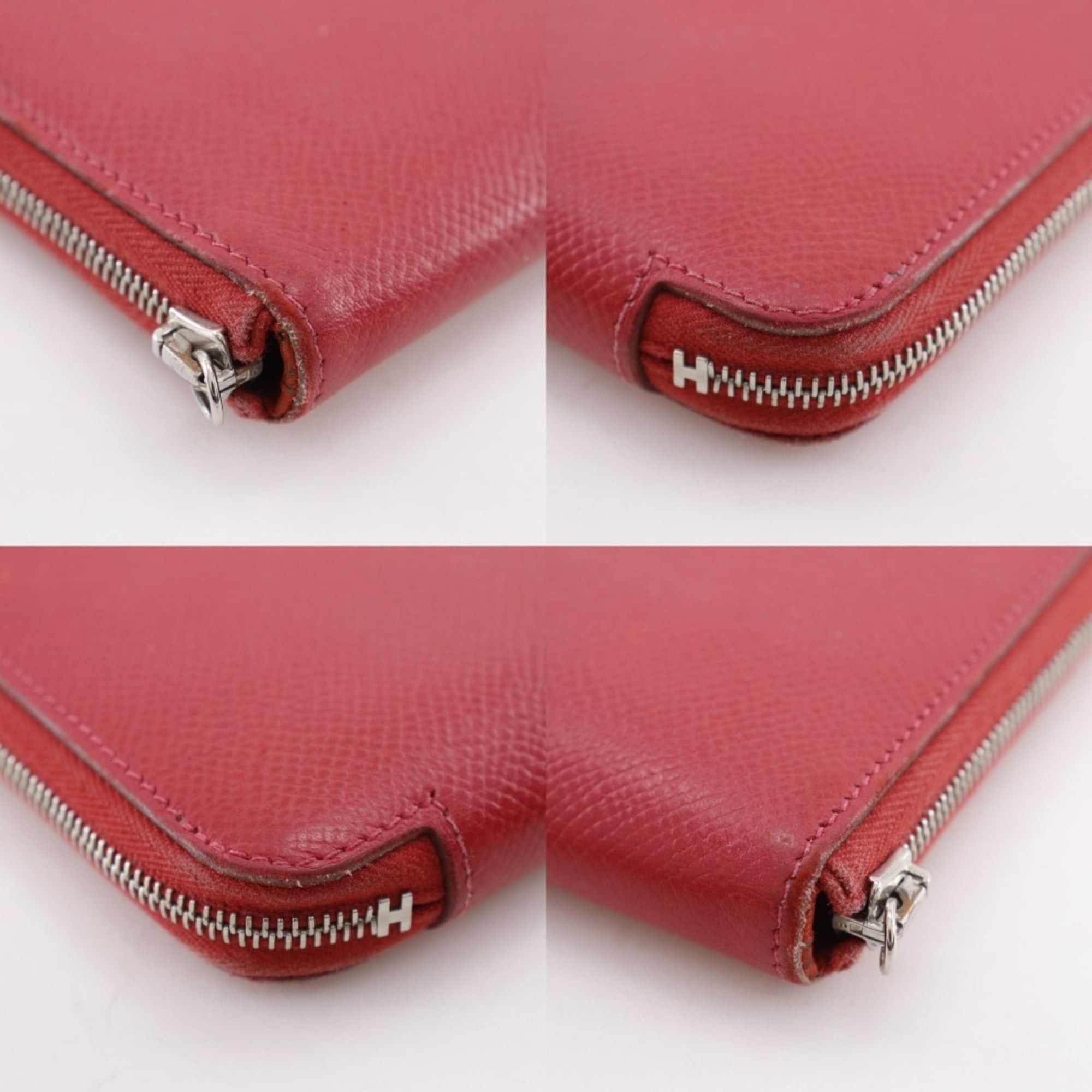 Hermes Hermes Azap Silk in Long Wallet Veau Epsom 2010 Red □N Zipper Women's Size ONE SIZE - 4 Thumbnail