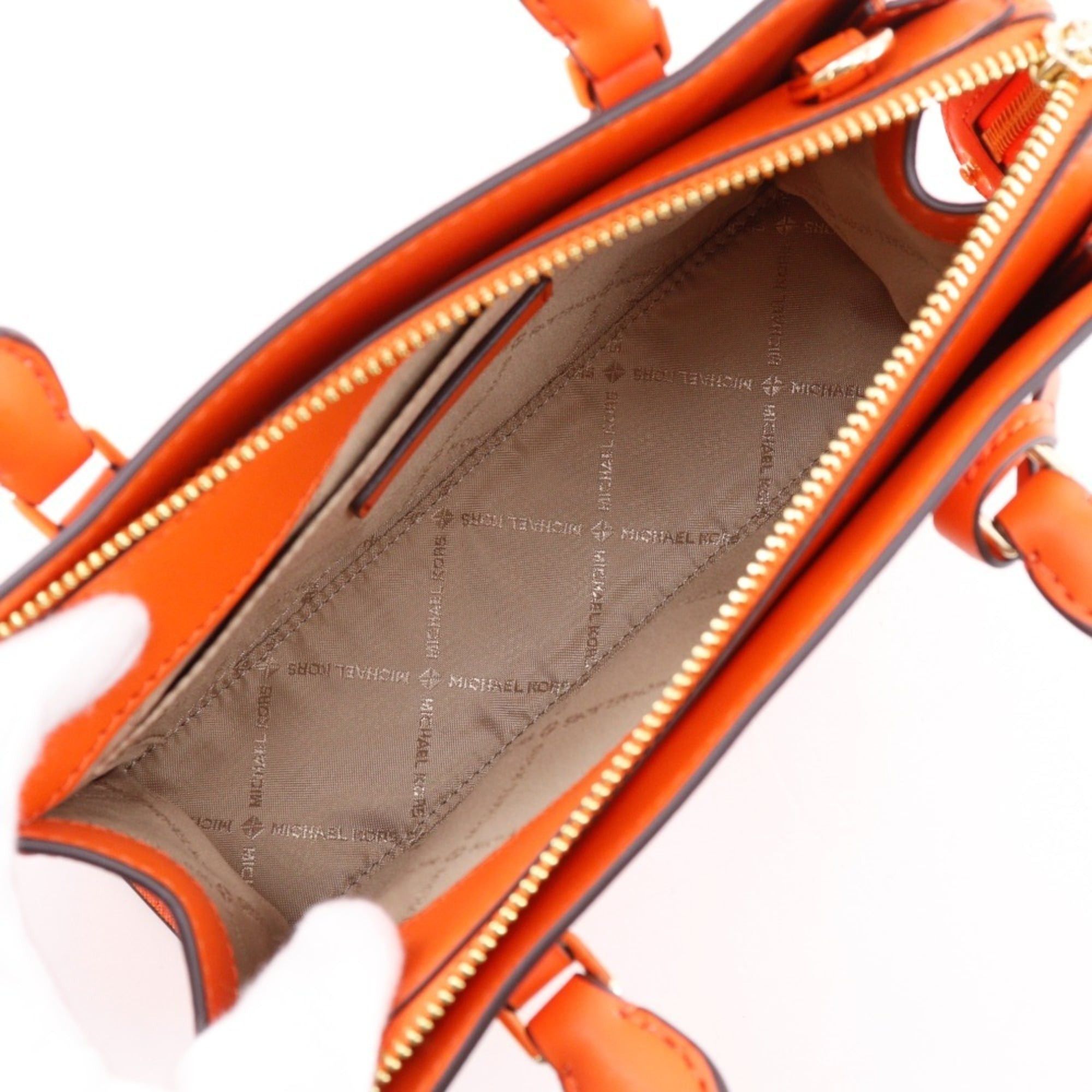 Michael Kors Michael Kors SHEILA Handbag, 2-Way Shoulder Bag, 35S3G6HS5L, Calfskin, Orange, Zipper, SHEILA, Women's Size ONE SIZE - 6 Thumbnail