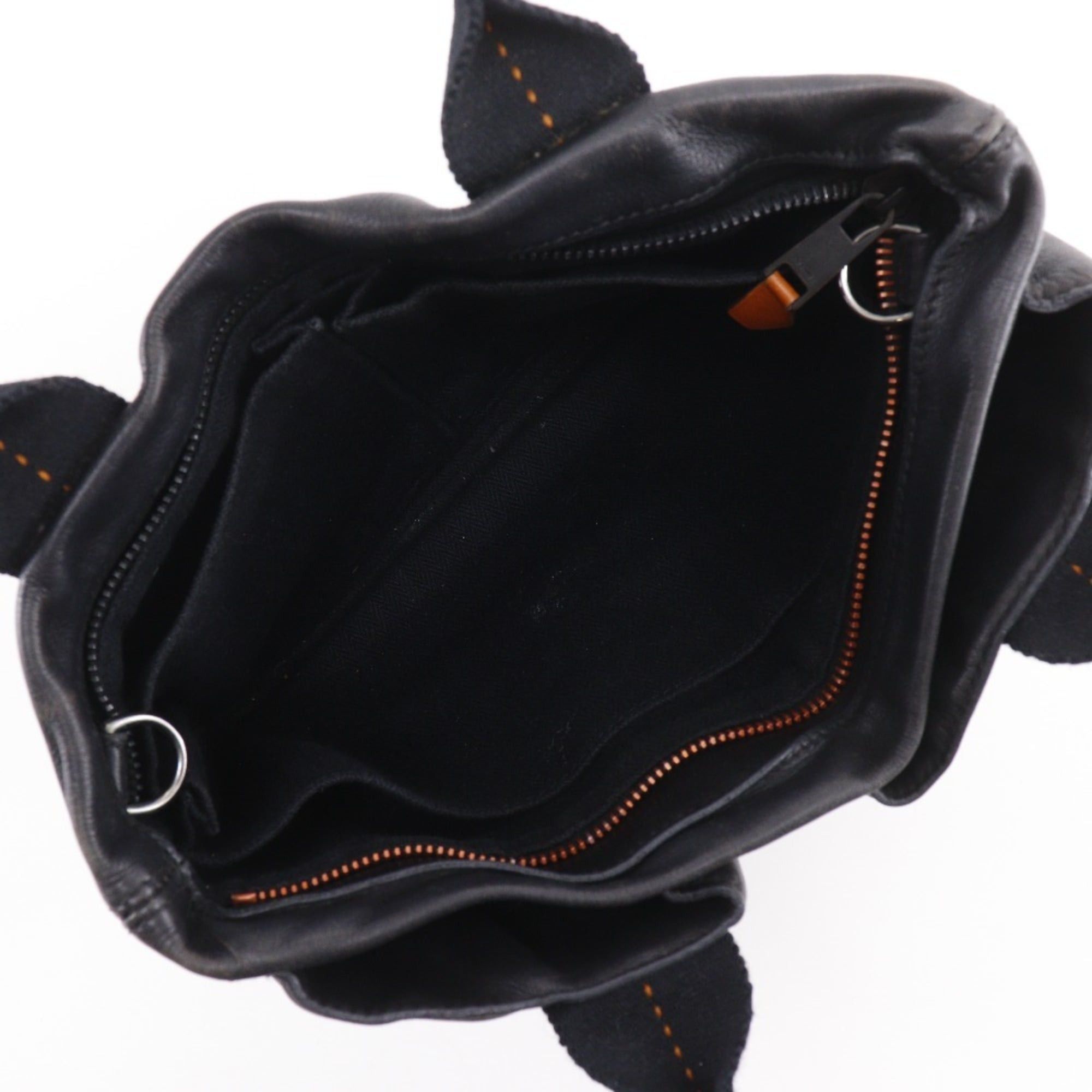 Hermes Hermes Caravan Horizontal PM Handbag Veau Derma Black Zipper Women's Size ONE SIZE - 9 Thumbnail