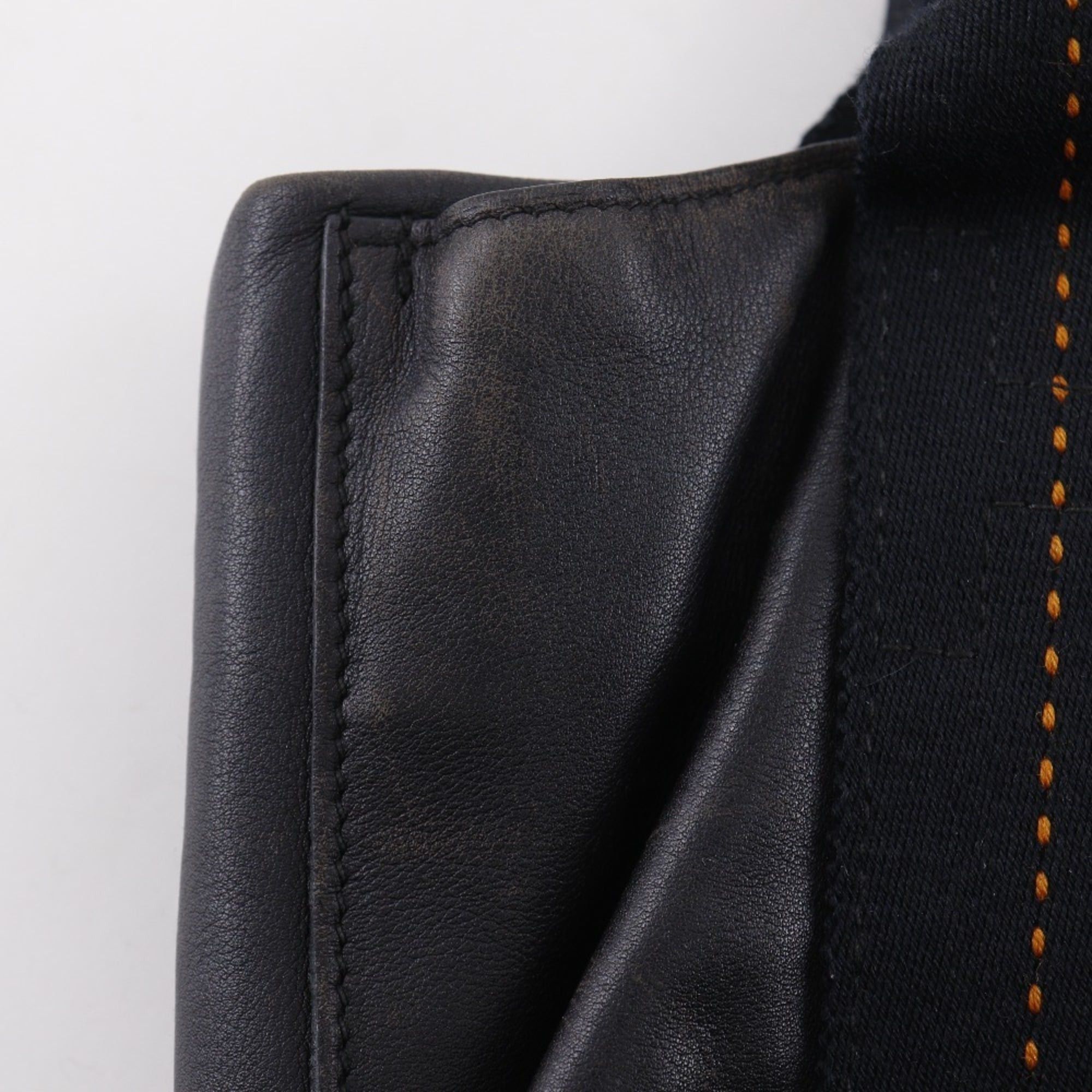Hermes Hermes Caravan Horizontal PM Handbag Veau Derma Black Zipper Women's Size ONE SIZE - 11 Thumbnail