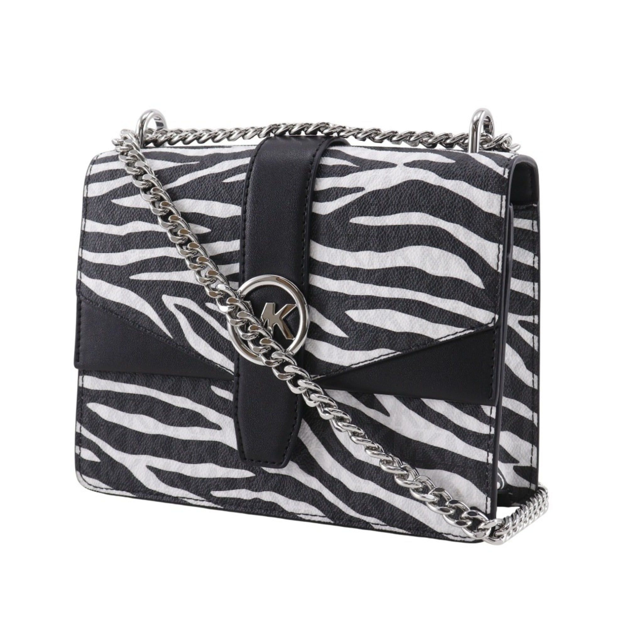 Michael Kors Michael Kors Greenwich Shoulder Bag, Chain Animal Print Zebra, 35S5SGRC1V, PVC, Black/White, Magnetic closure, Greenwich, Women's Size ONE SIZE - 2 Thumbnail