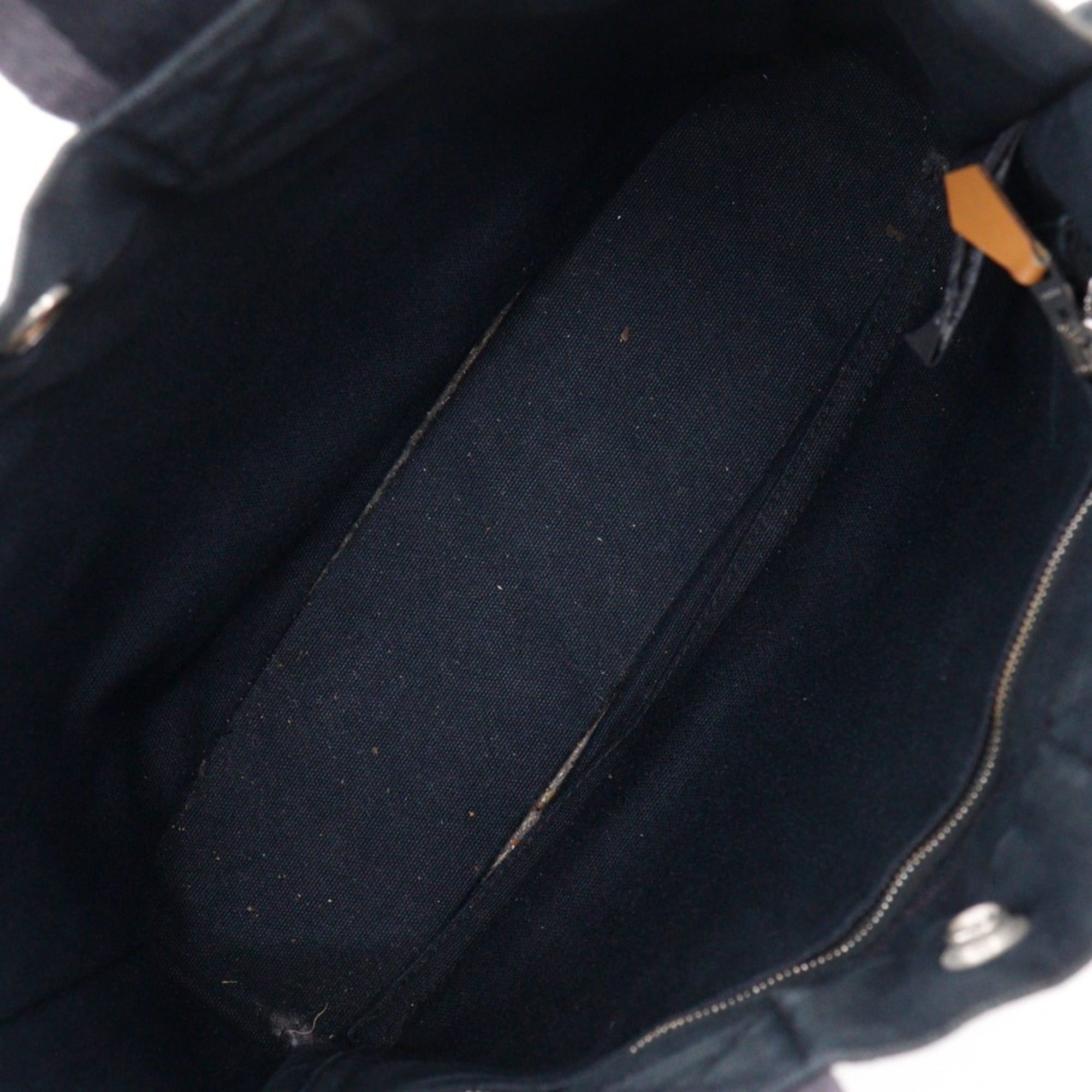 Hermes Hermes SackFourre Tout PM Handbag Cotton Canvas Black A5 Snap Button Unisex Size ONE SIZE - 6 Thumbnail