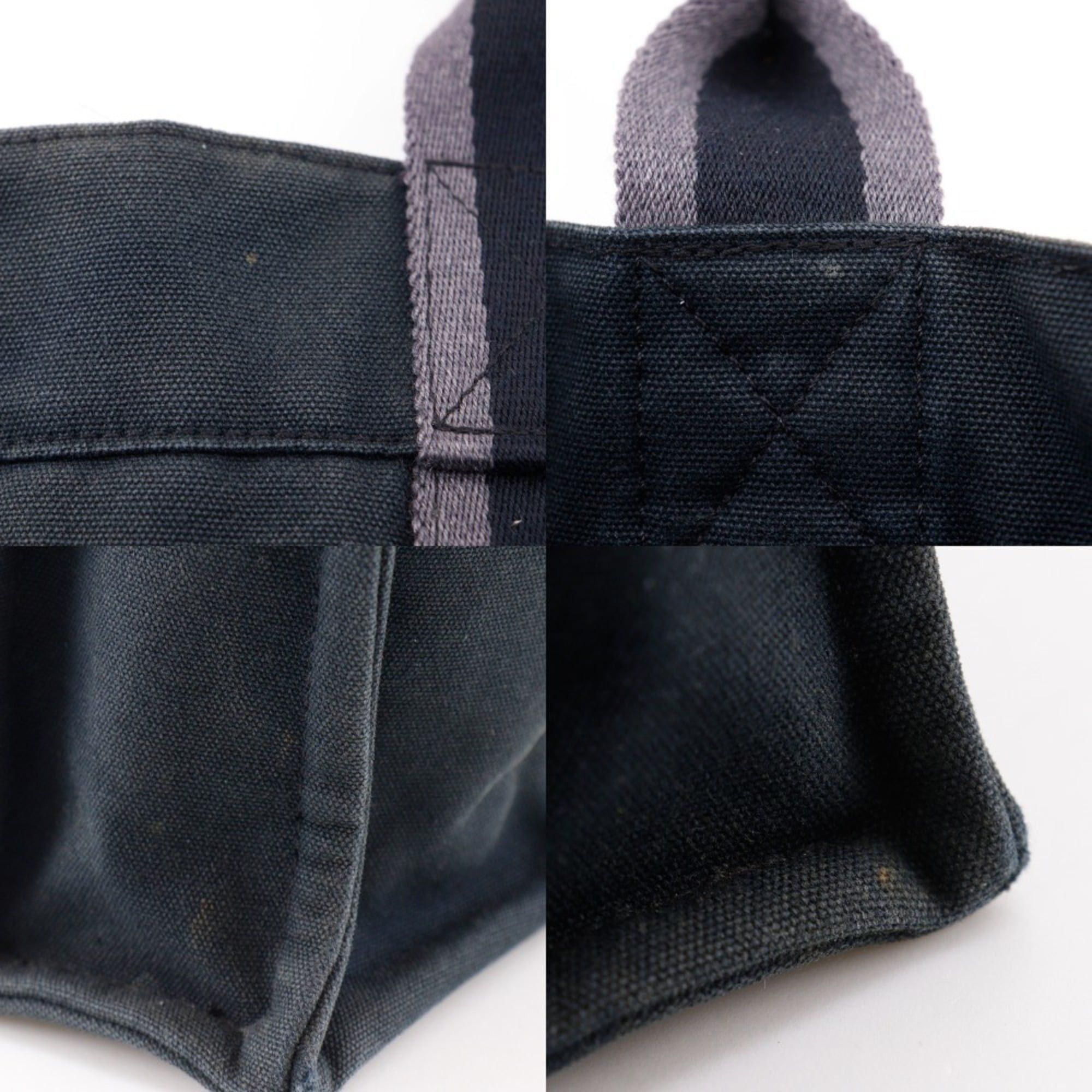 Hermes Hermes SackFourre Tout PM Handbag Cotton Canvas Black A5 Snap Button Unisex Size ONE SIZE - 13 Thumbnail