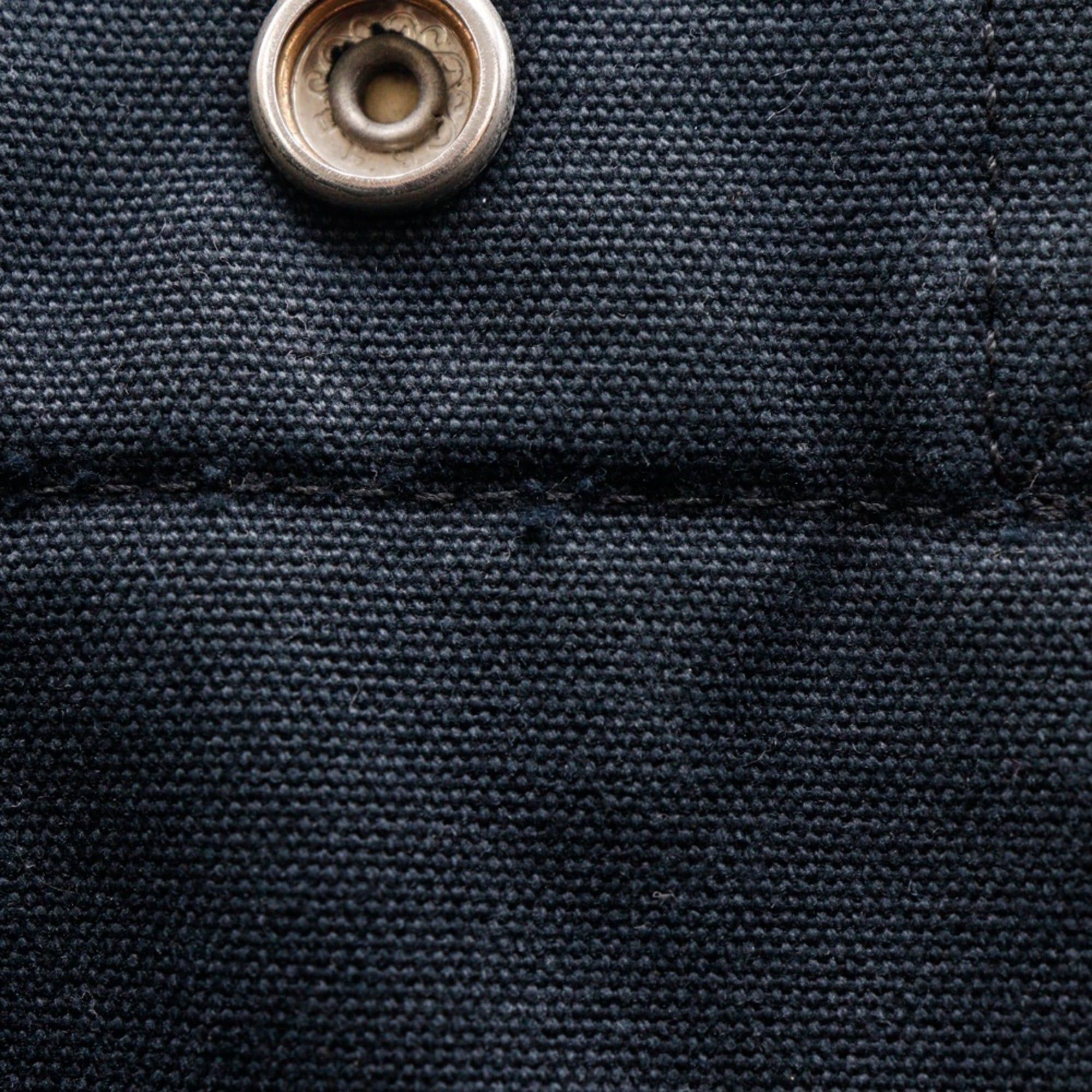 Hermes Hermes SackFourre Tout PM Handbag Cotton Canvas Black A5 Snap Button Unisex Size ONE SIZE - 17 Thumbnail