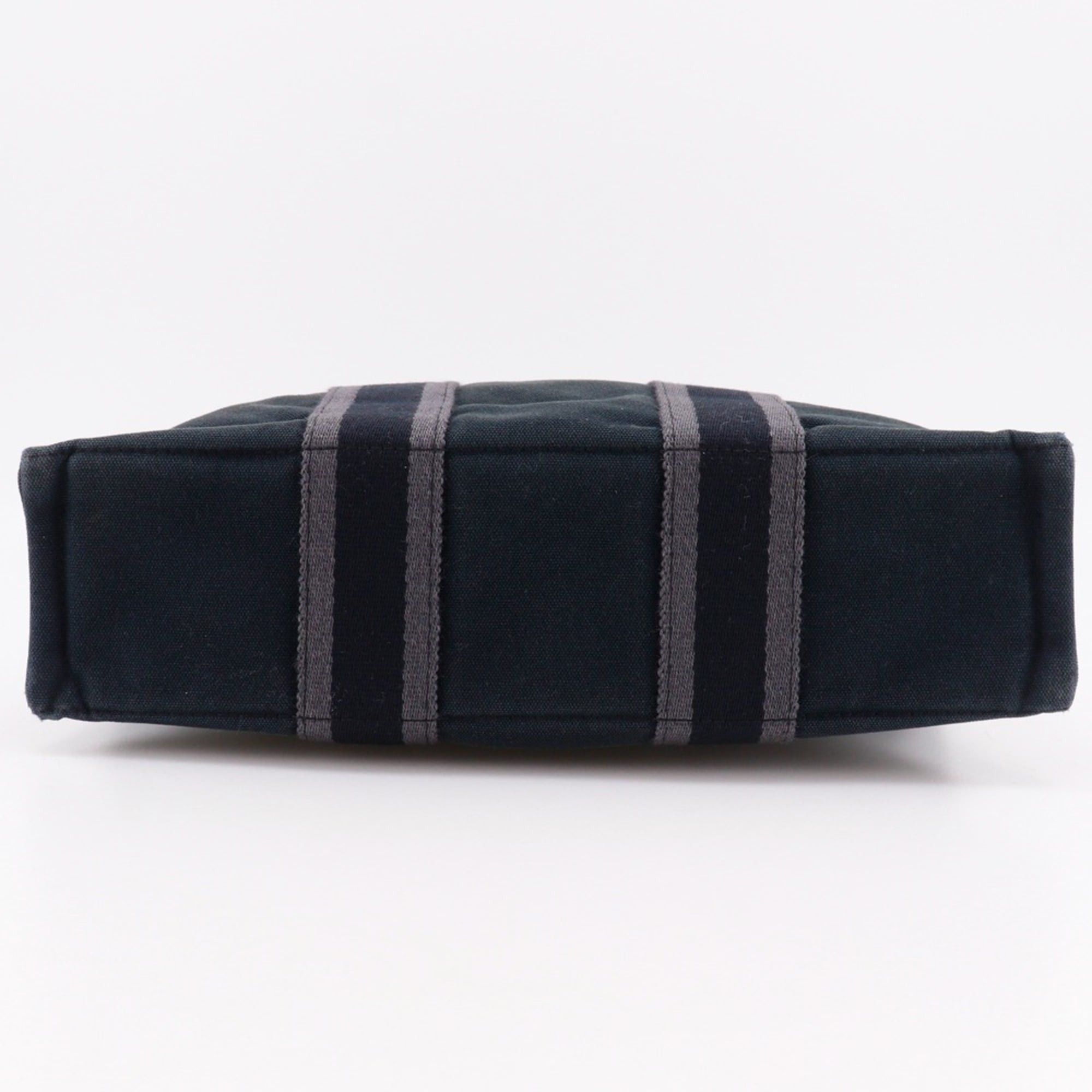Hermes Hermes SackFourre Tout PM Handbag Cotton Canvas Black A5 Snap Button Unisex Size ONE SIZE - 8 Thumbnail