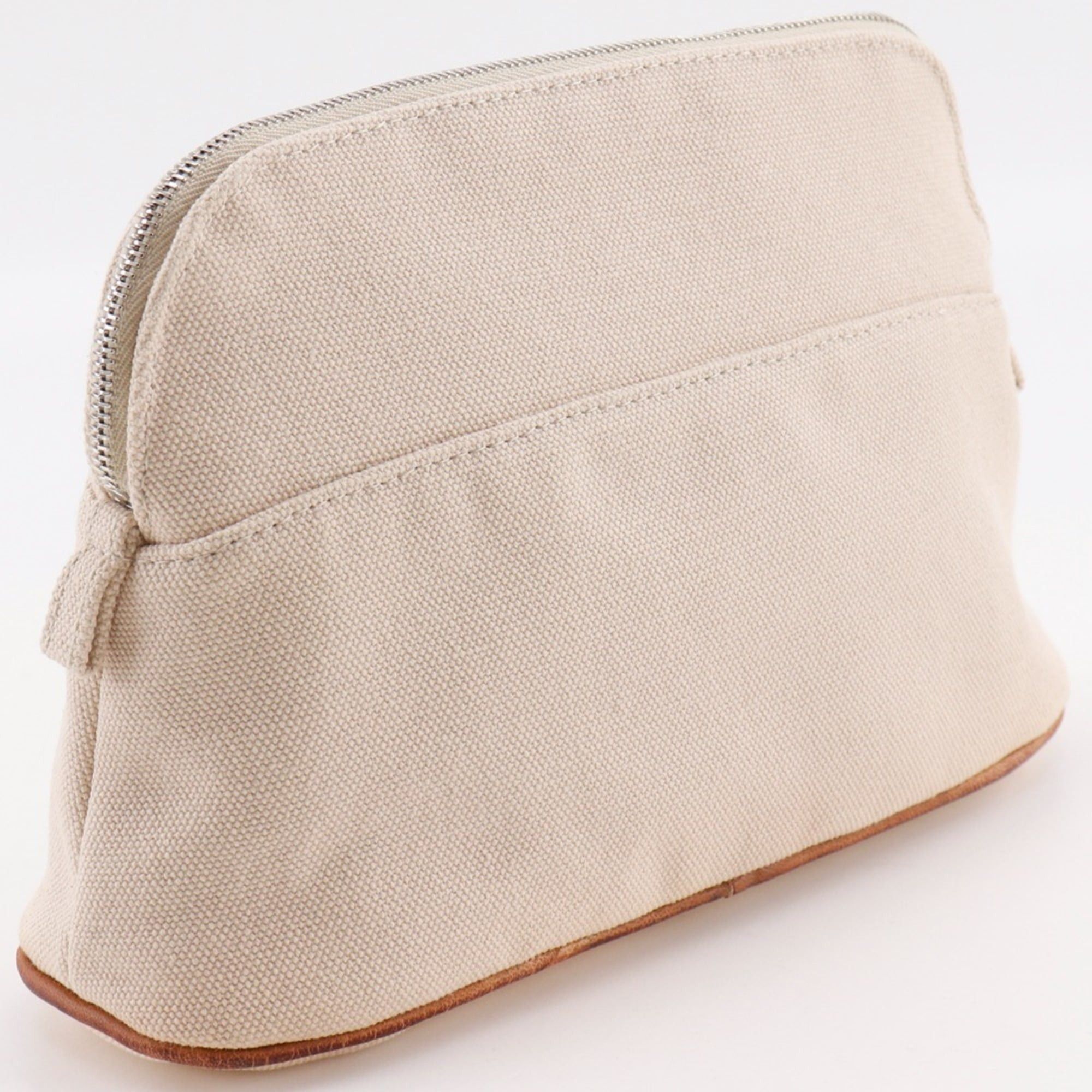 Hermes Hermes Bolide Pouch 20 Canvas Beige Zipper Unisex Size ONE SIZE - 3 Thumbnail