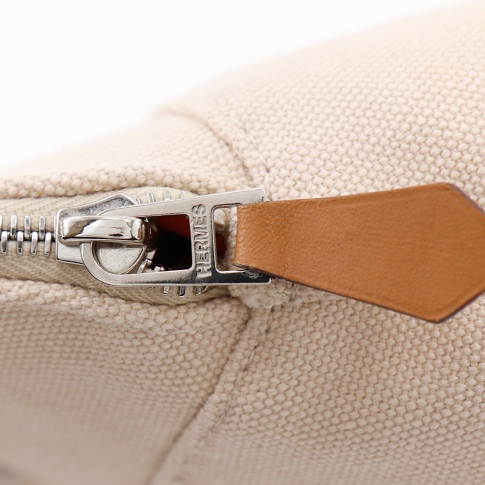 Hermes Hermes Bolide Pouch 20 Canvas Beige Zipper Unisex Size ONE SIZE - 13 Thumbnail