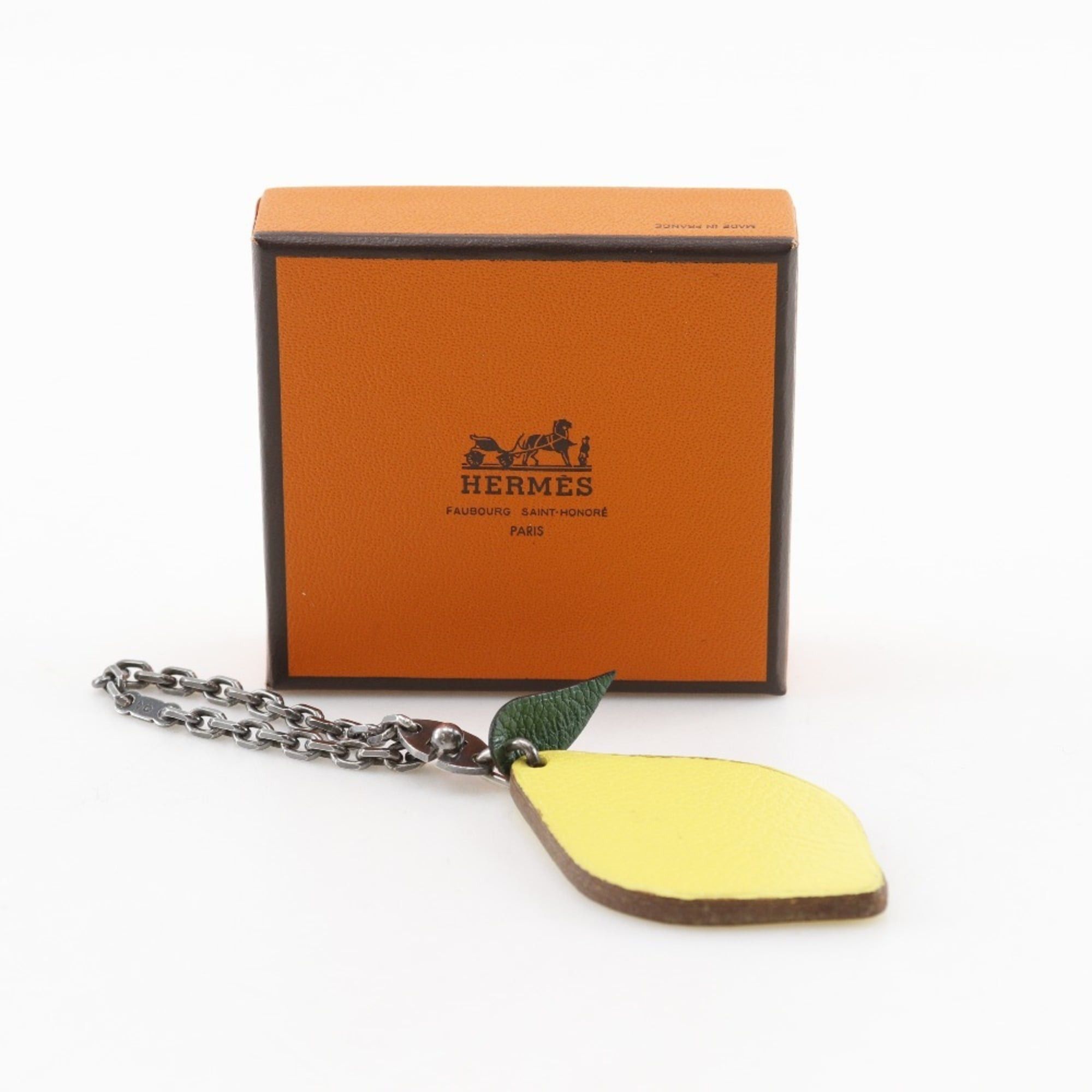 Hermes Hermes Lemon Charm Bag Leather Yellow Unisex Size ONE SIZE - 10 Thumbnail