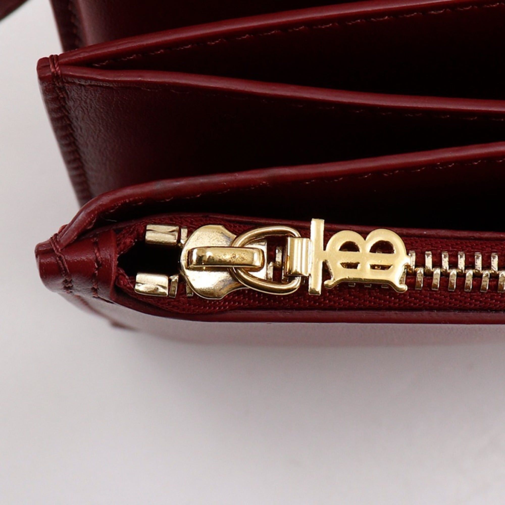 Burberry Shoulder Wallet Bag 2WAY Cowhide Leather Red 2Way Snap Button Women's
