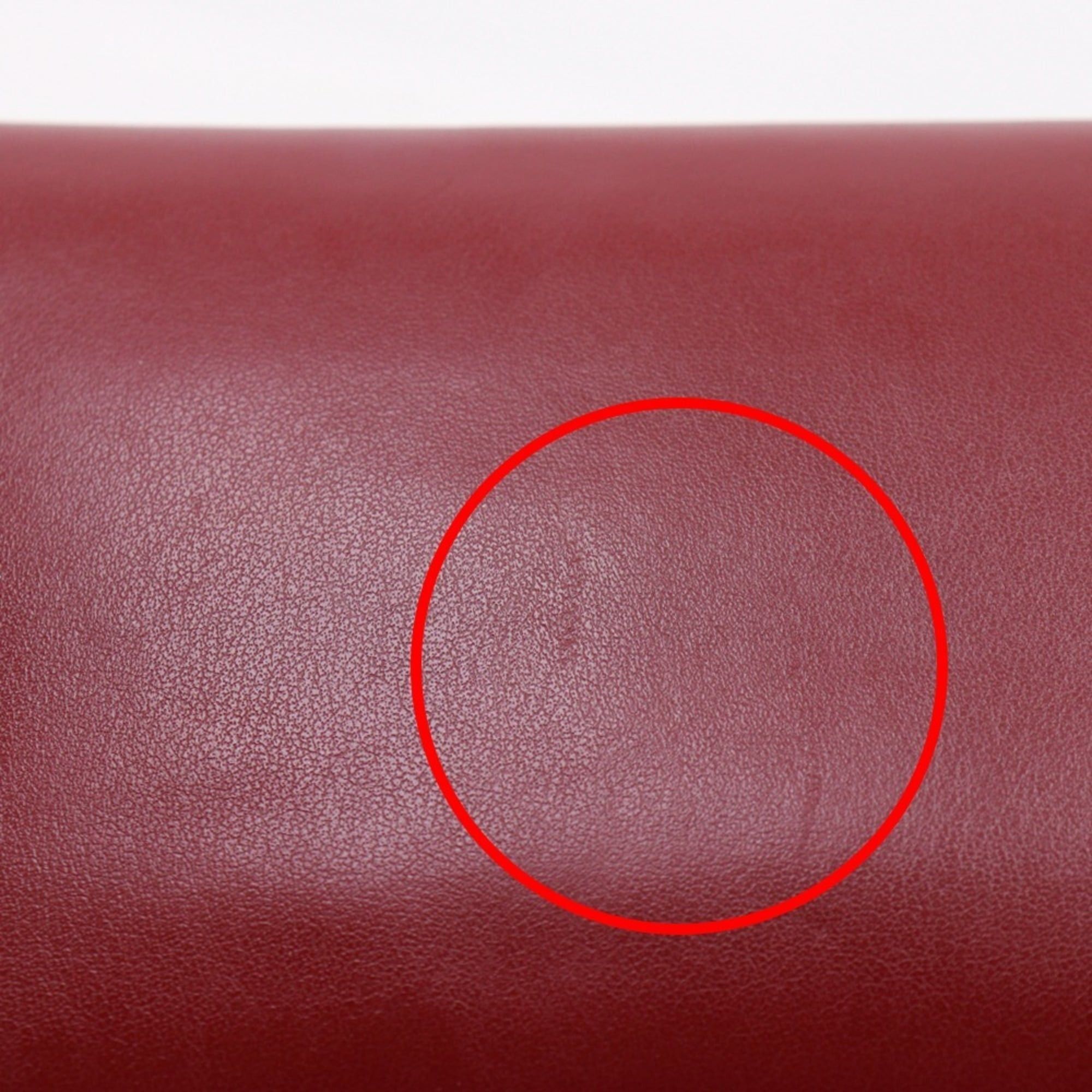 Burberry Shoulder Wallet Bag 2WAY Cowhide Leather Red 2Way Snap Button Women's