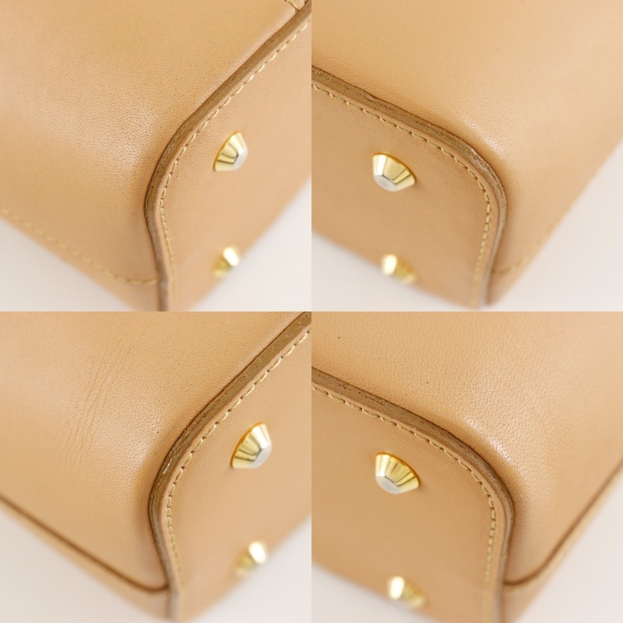 Burberry Burberry handbag calfskin beige A5 zipper ladies Size ONE SIZE - 4 Thumbnail