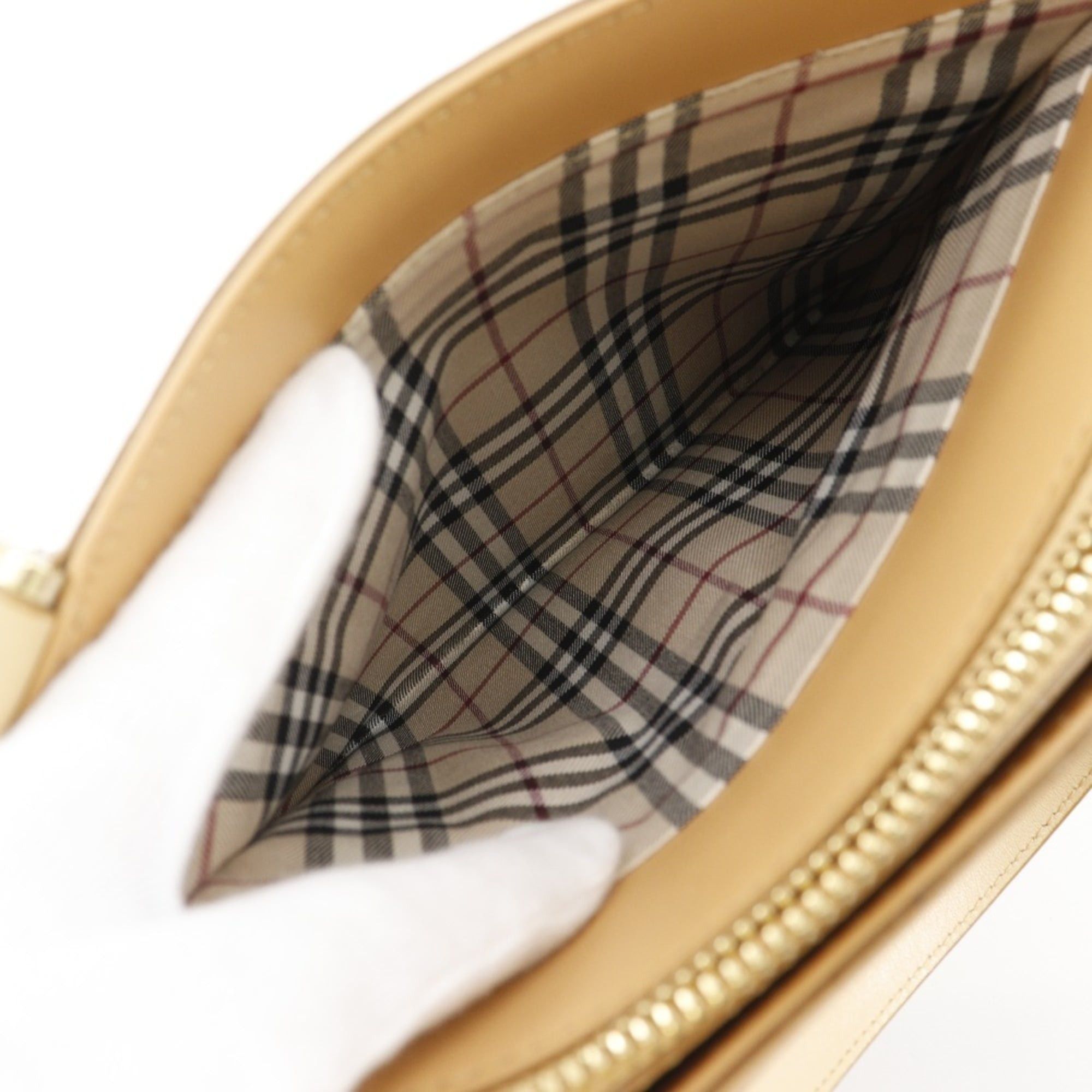 Burberry Burberry handbag calfskin beige A5 zipper ladies Size ONE SIZE - 9 Thumbnail
