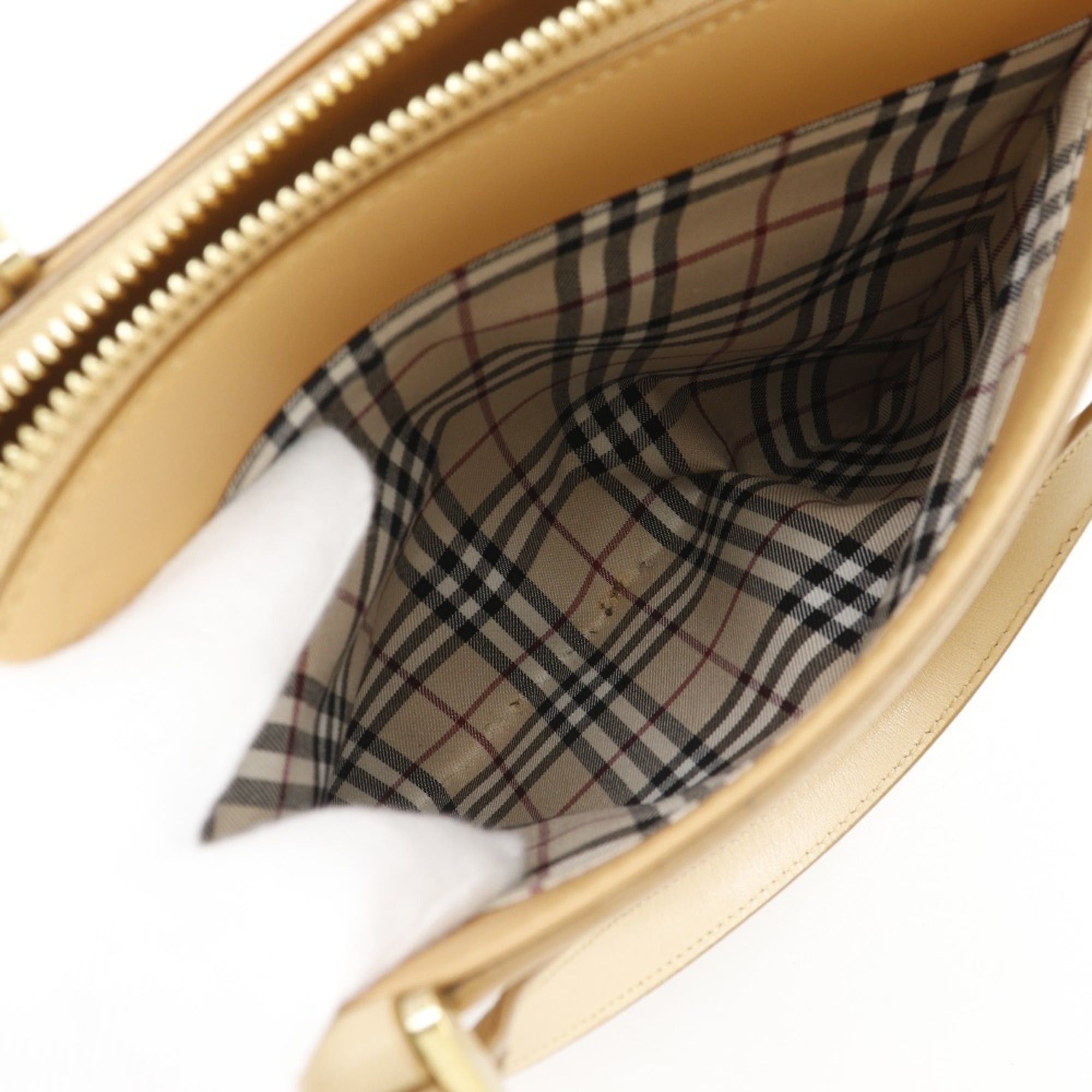 Burberry Burberry handbag calfskin beige A5 zipper ladies Size ONE SIZE - 8 Thumbnail