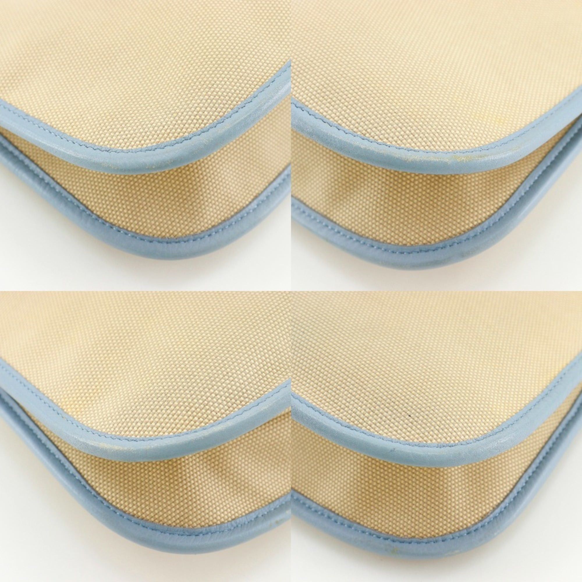 Fendi Fendi FF Shoulder Bag 8BT084 Canvas Beige/Light Blue A5 Magnetic Type Women's Size ONE SIZE - 4 Thumbnail