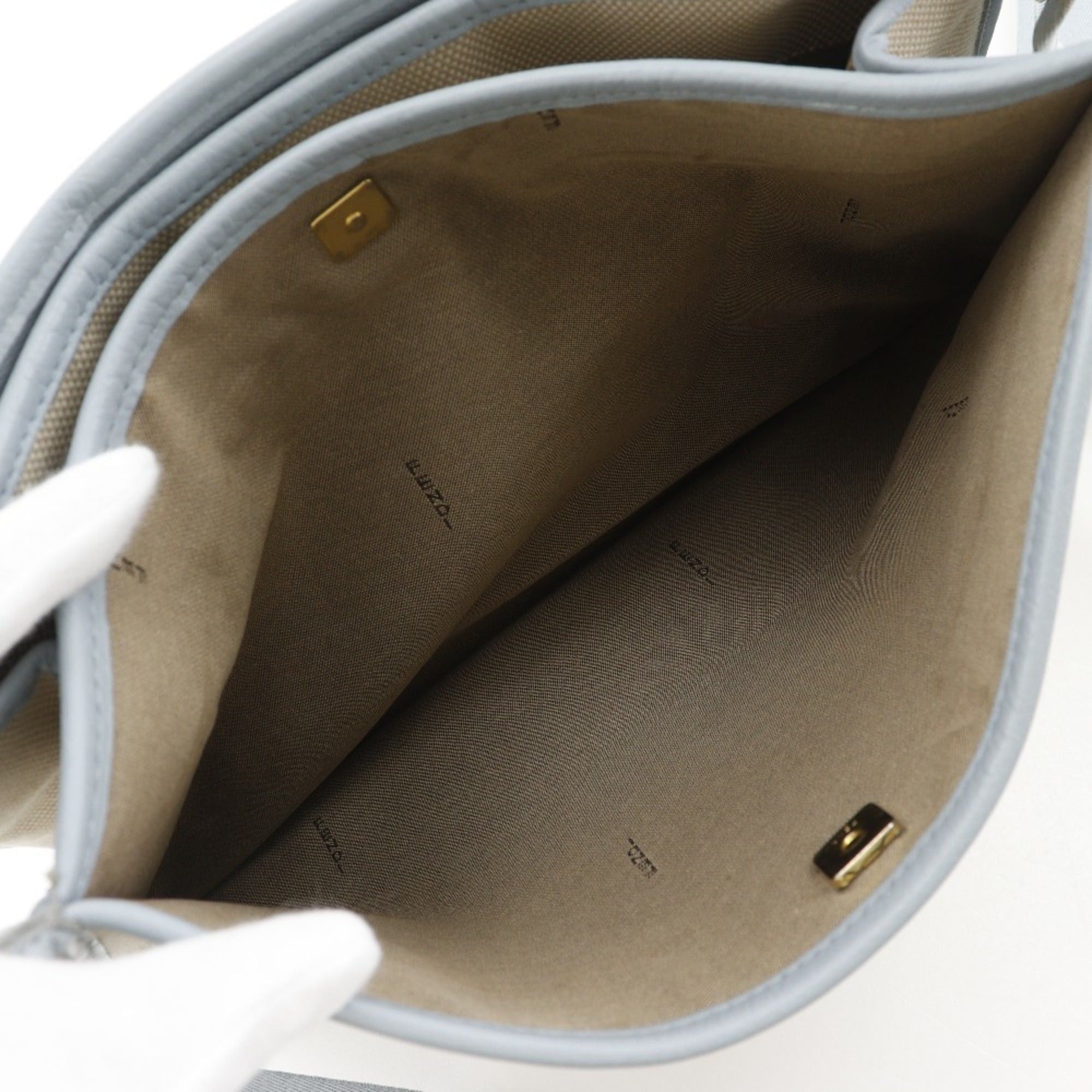 Fendi Fendi FF Shoulder Bag 8BT084 Canvas Beige/Light Blue A5 Magnetic Type Women's Size ONE SIZE - 6 Thumbnail