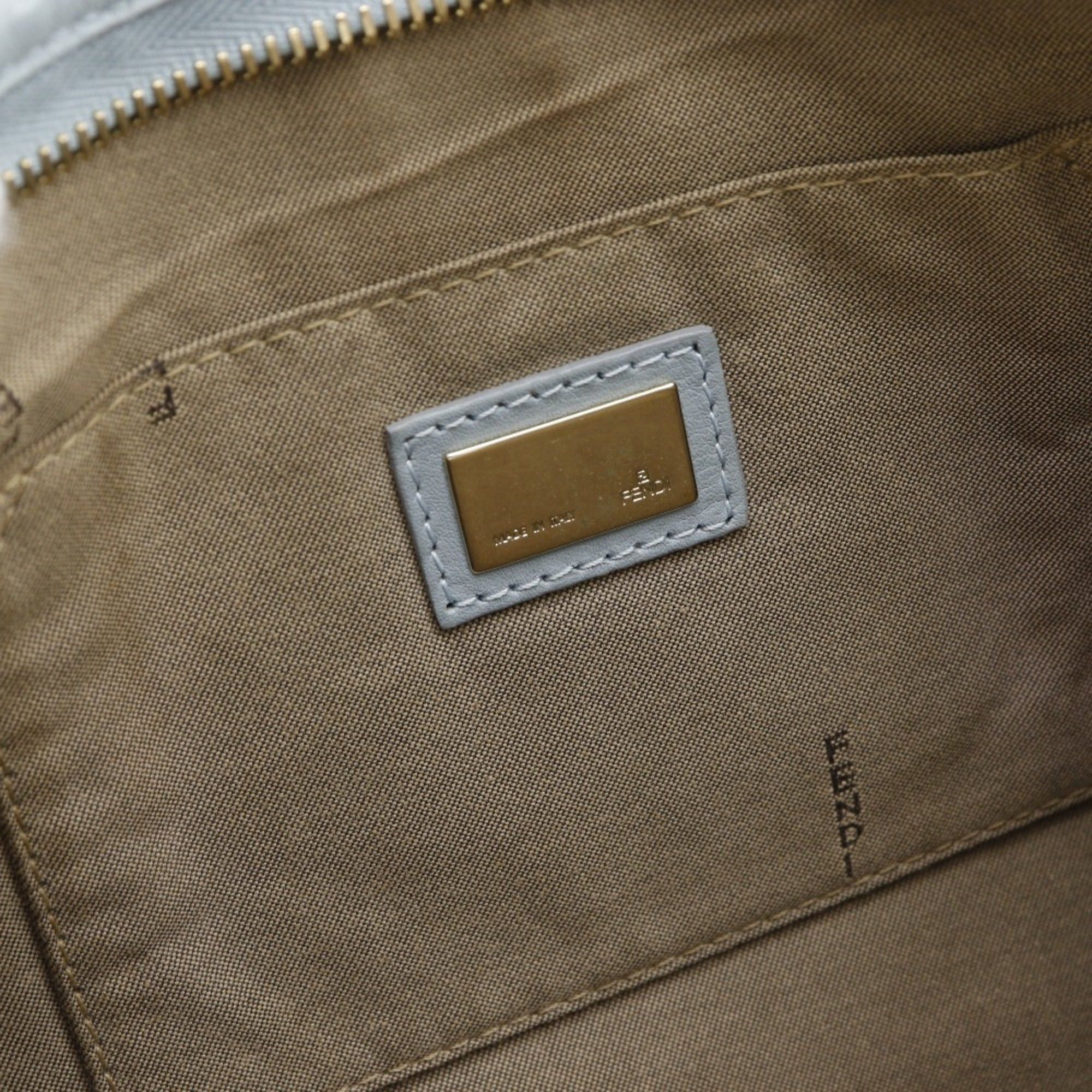 Fendi Fendi FF Shoulder Bag 8BT084 Canvas Beige/Light Blue A5 Magnetic Type Women's Size ONE SIZE - 8 Thumbnail