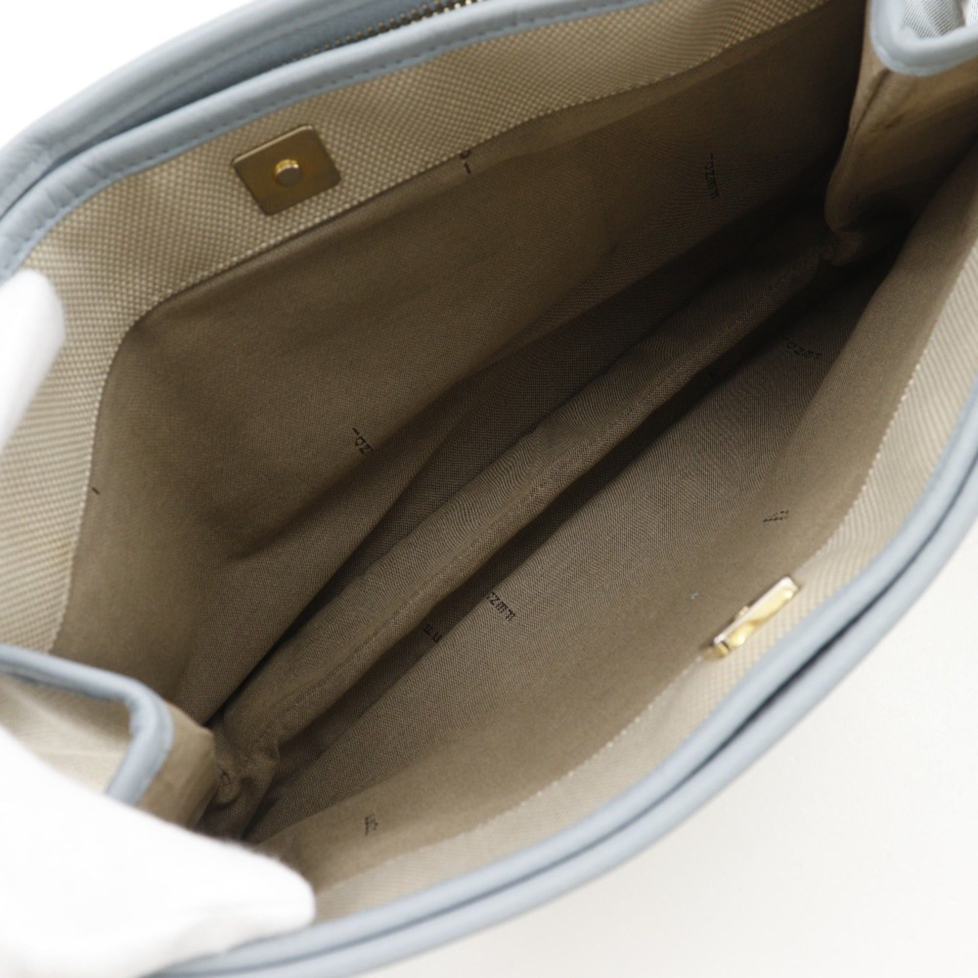 Fendi Fendi FF Shoulder Bag 8BT084 Canvas Beige/Light Blue A5 Magnetic Type Women's Size ONE SIZE - 5 Thumbnail