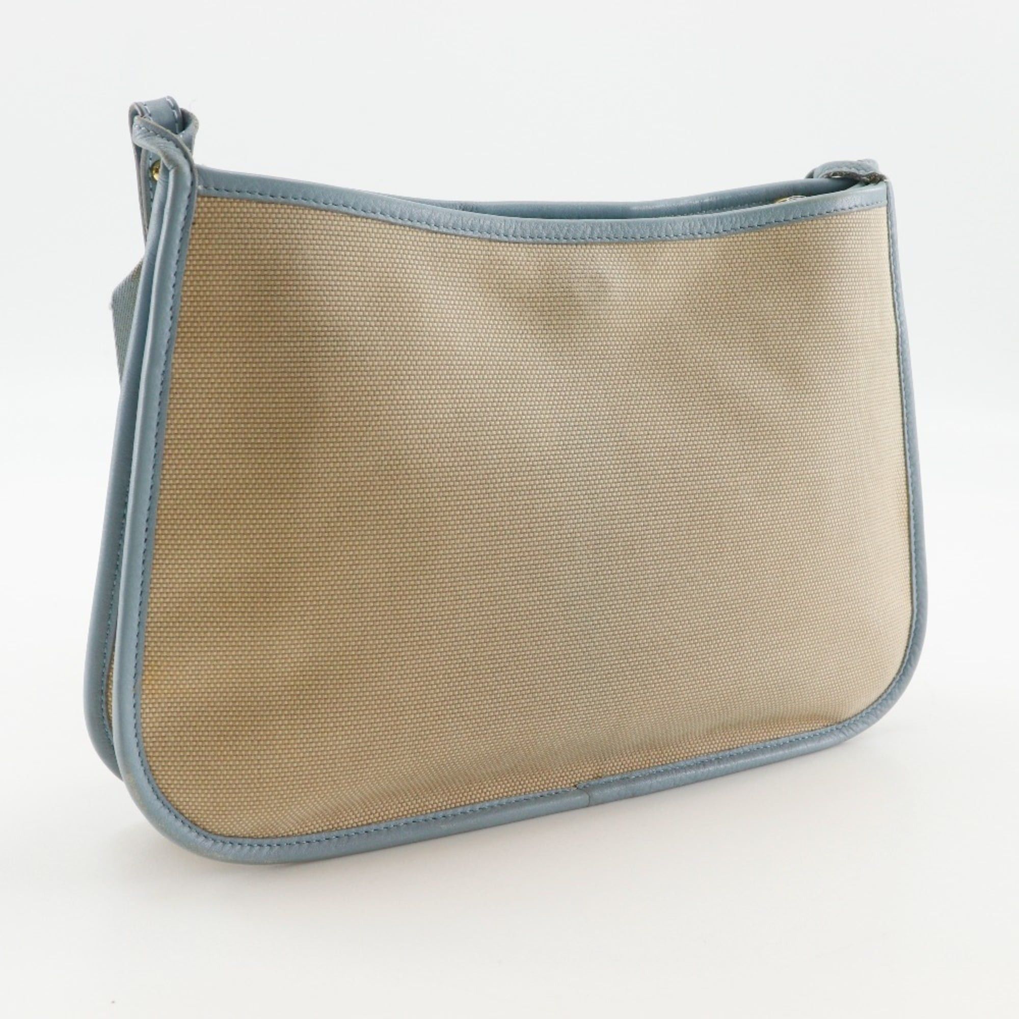 Fendi Fendi FF Shoulder Bag 8BT084 Canvas Beige/Light Blue A5 Magnetic Type Women's Size ONE SIZE - 3 Thumbnail