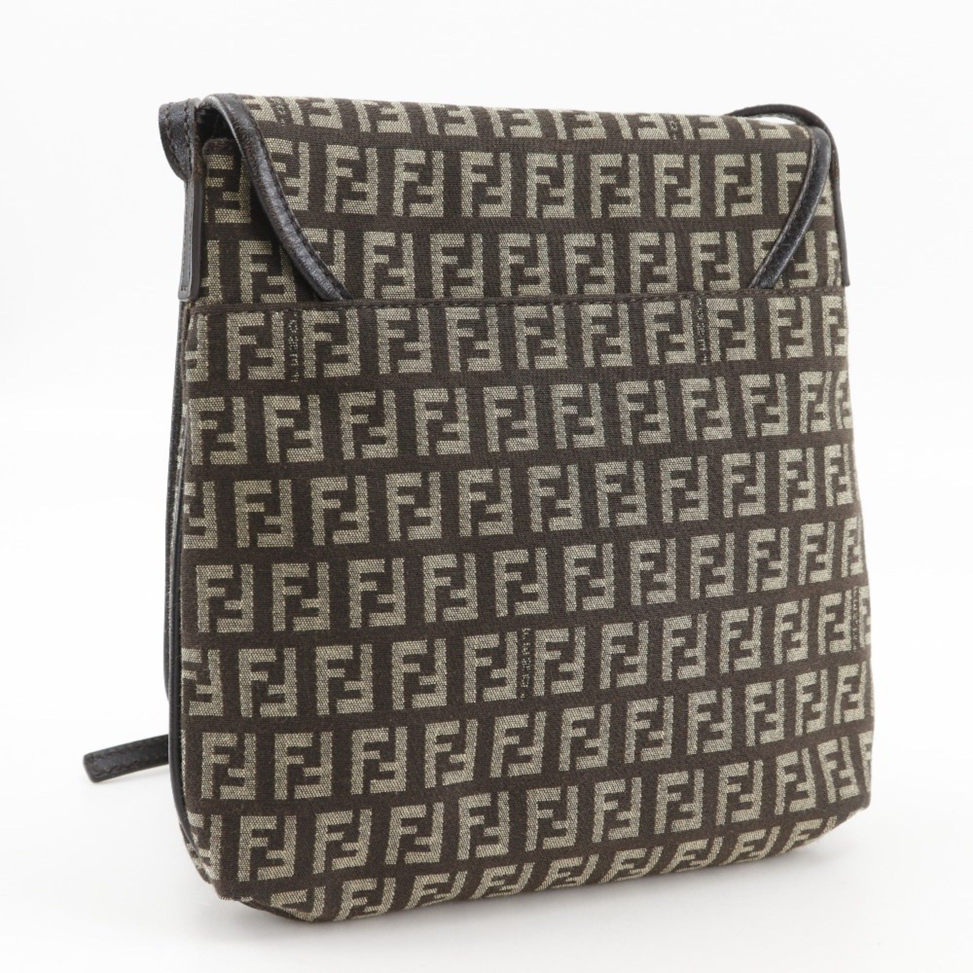 Fendi FENDI Zucchino Shoulder Bag Nylon Canvas Brown Magnetic Type Women's Size ONE SIZE - 3 Thumbnail