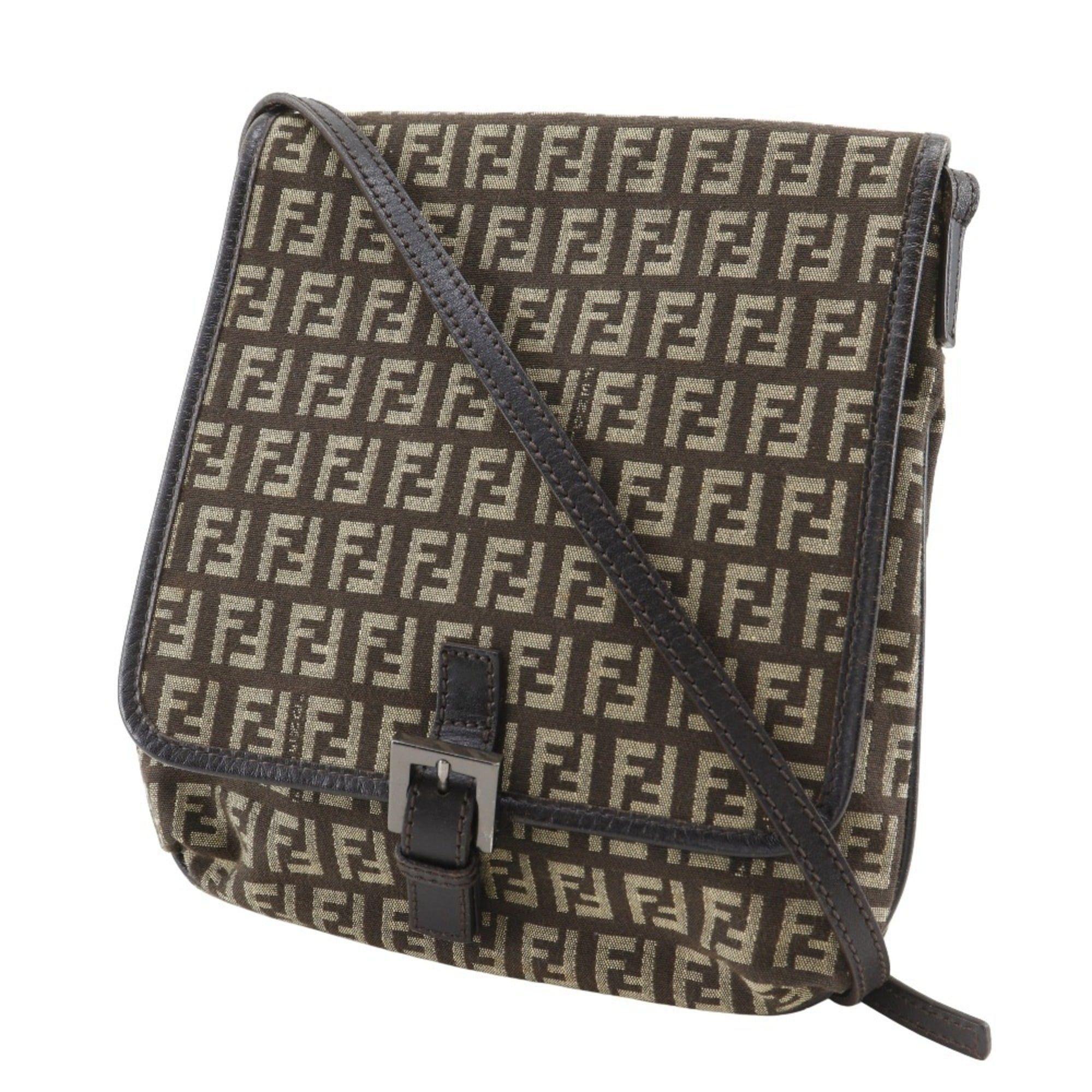 Fendi FENDI Zucchino Shoulder Bag Nylon Canvas Brown Magnetic Type Women's Size ONE SIZE - 2 Thumbnail