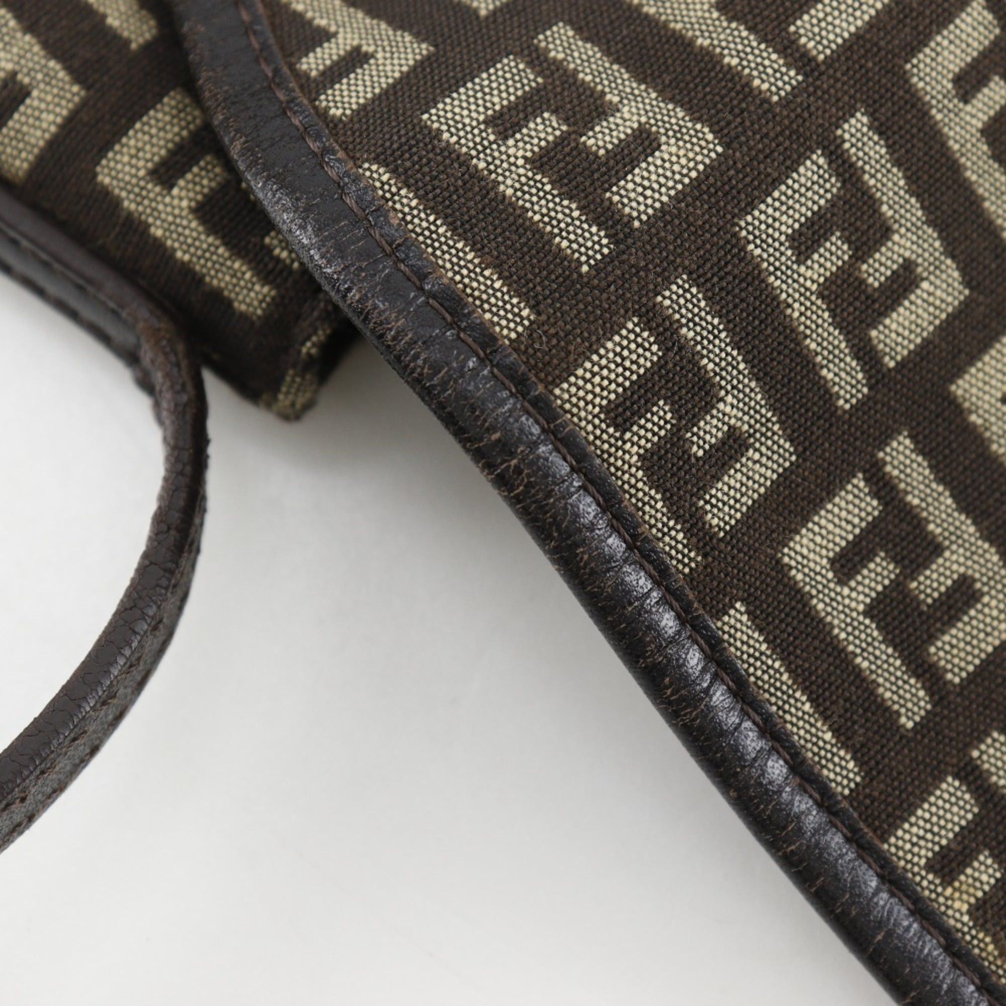Fendi FENDI Zucchino Shoulder Bag Nylon Canvas Brown Magnetic Type Women's Size ONE SIZE - 11 Thumbnail