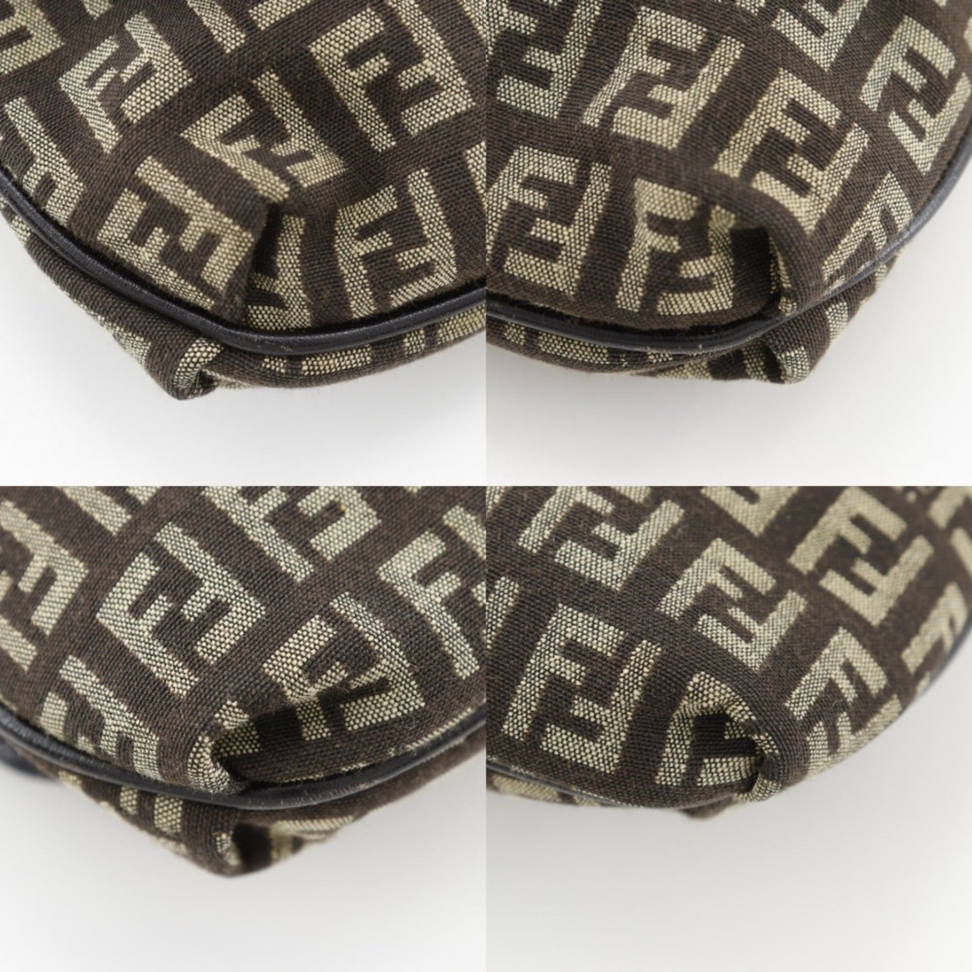 Fendi FENDI Zucchino Shoulder Bag Nylon Canvas Brown Magnetic Type Women's Size ONE SIZE - 4 Thumbnail