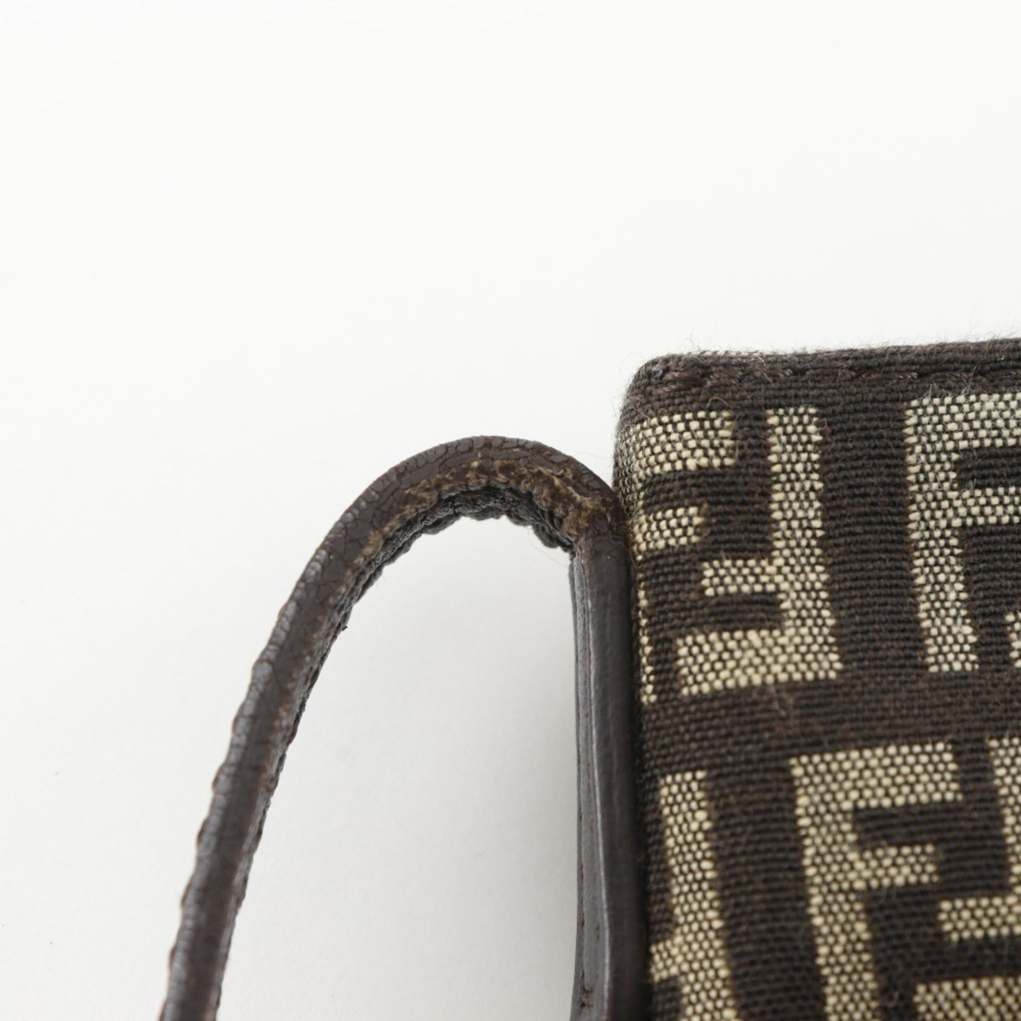 Fendi FENDI Zucchino Shoulder Bag Nylon Canvas Brown Magnetic Type Women's Size ONE SIZE - 13 Thumbnail