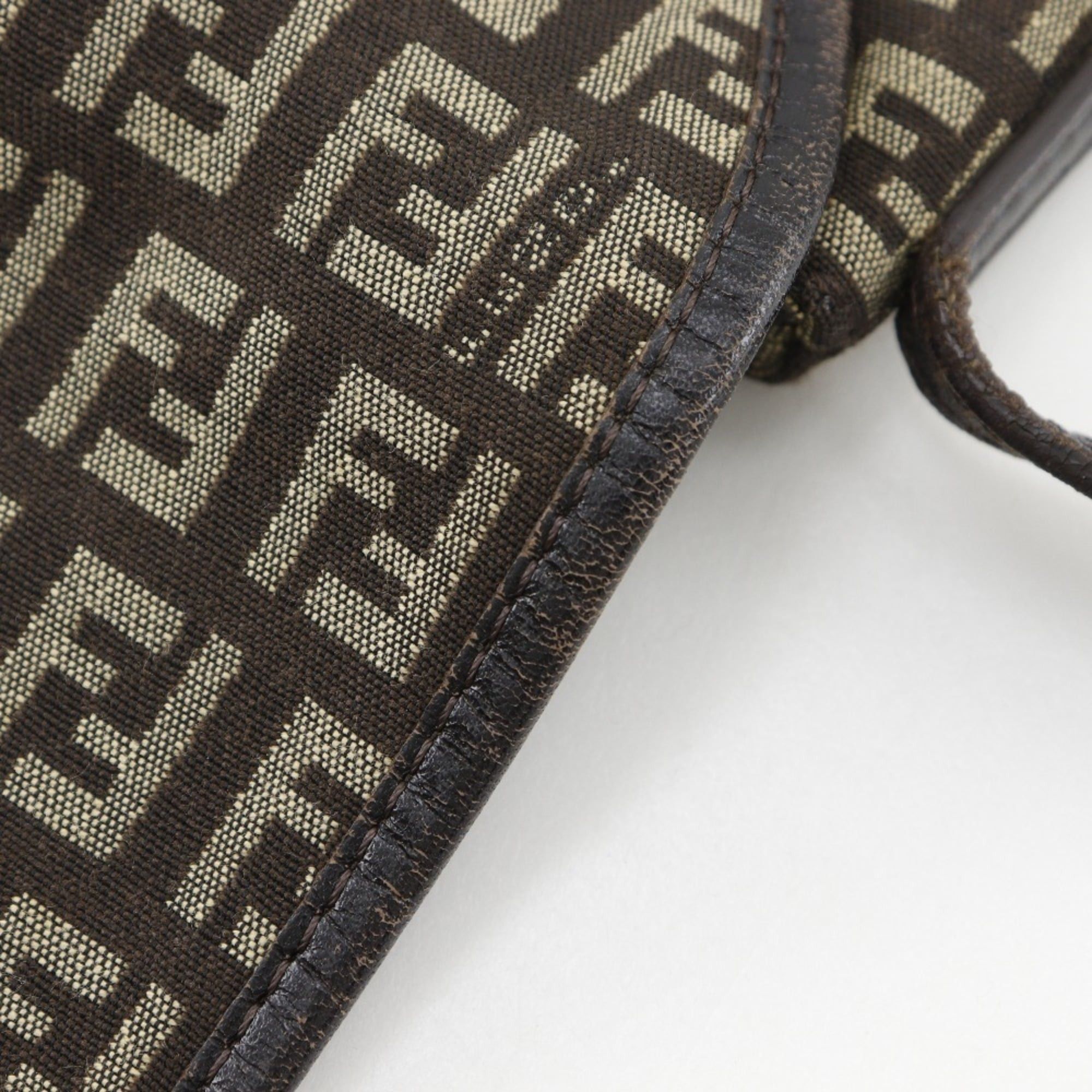 Fendi FENDI Zucchino Shoulder Bag Nylon Canvas Brown Magnetic Type Women's Size ONE SIZE - 10 Thumbnail