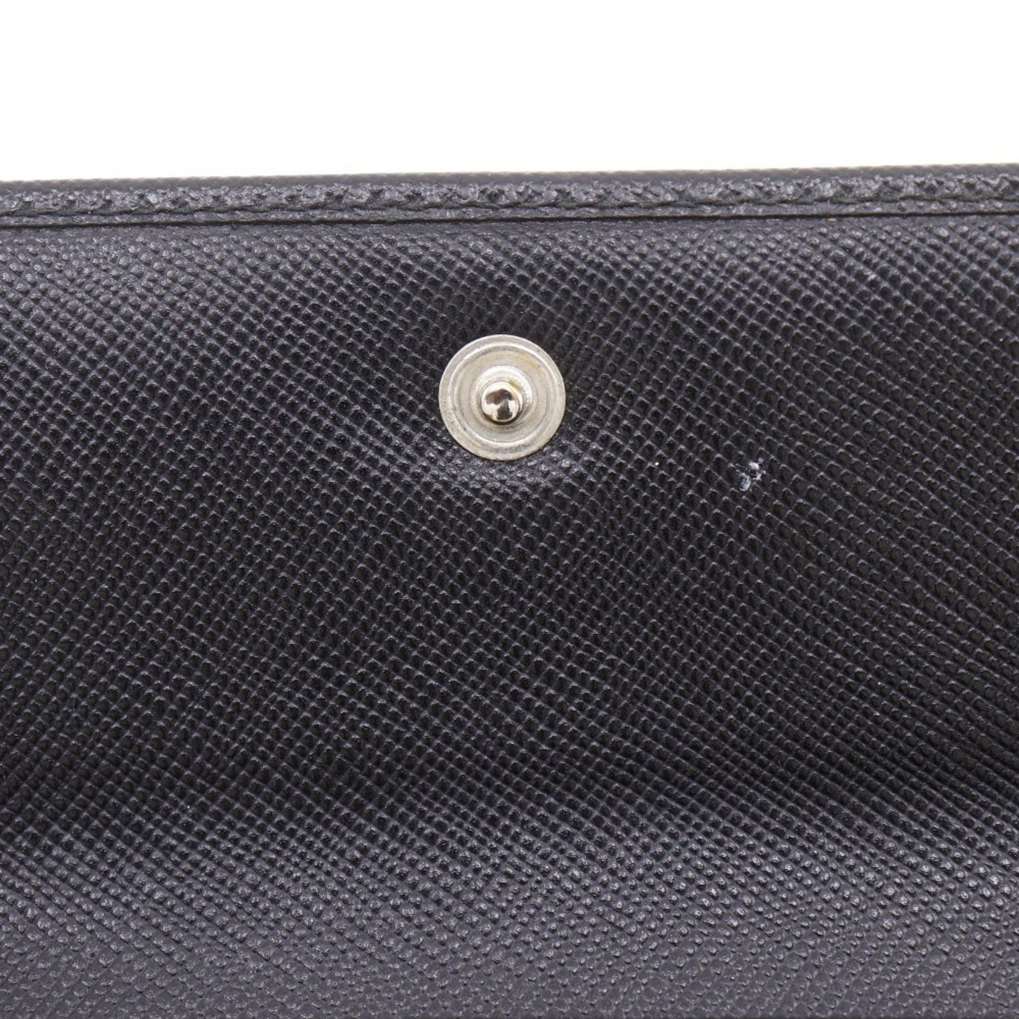 Prada PRADA Bifold Wallet M510A Saffiano NERO Black Snap Button Women's Size ONE SIZE - 12 Thumbnail