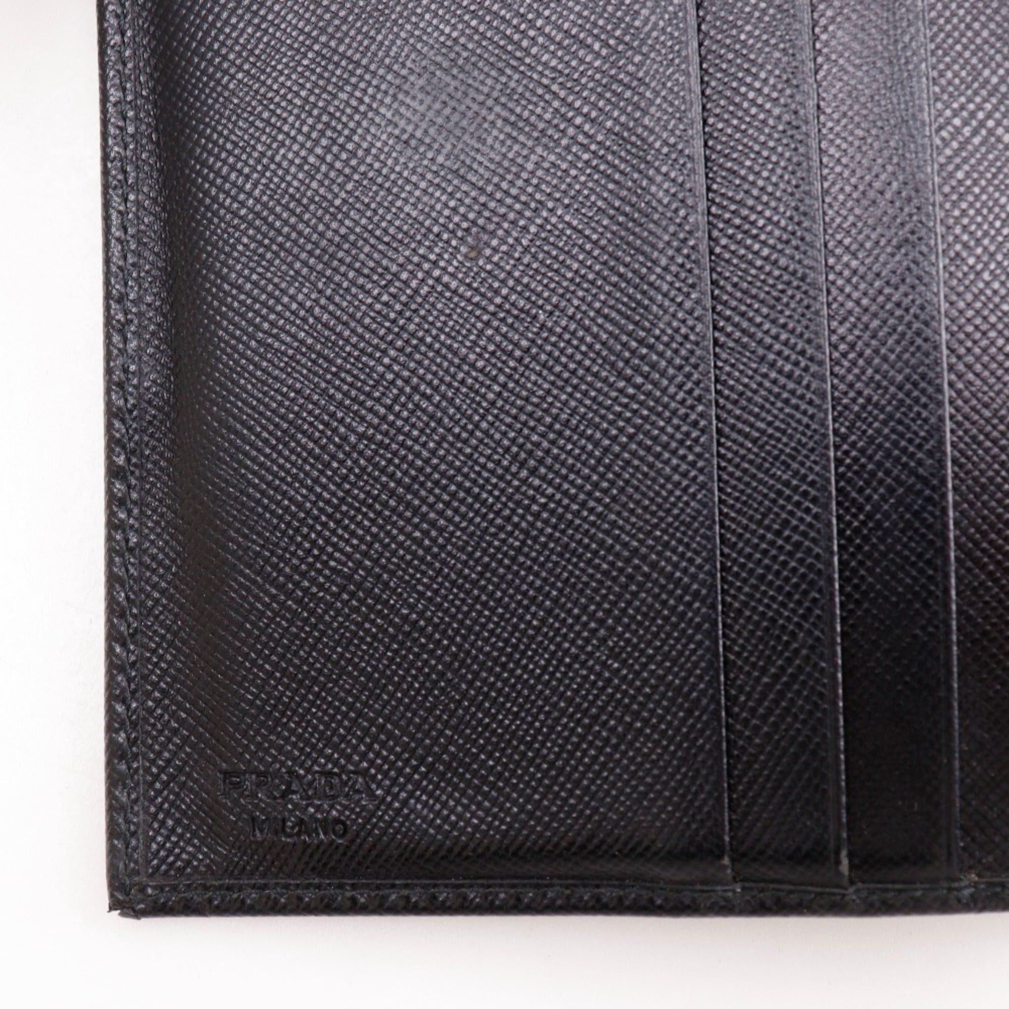 Prada PRADA Bifold Wallet M510A Saffiano NERO Black Snap Button Women's Size ONE SIZE - 11 Thumbnail