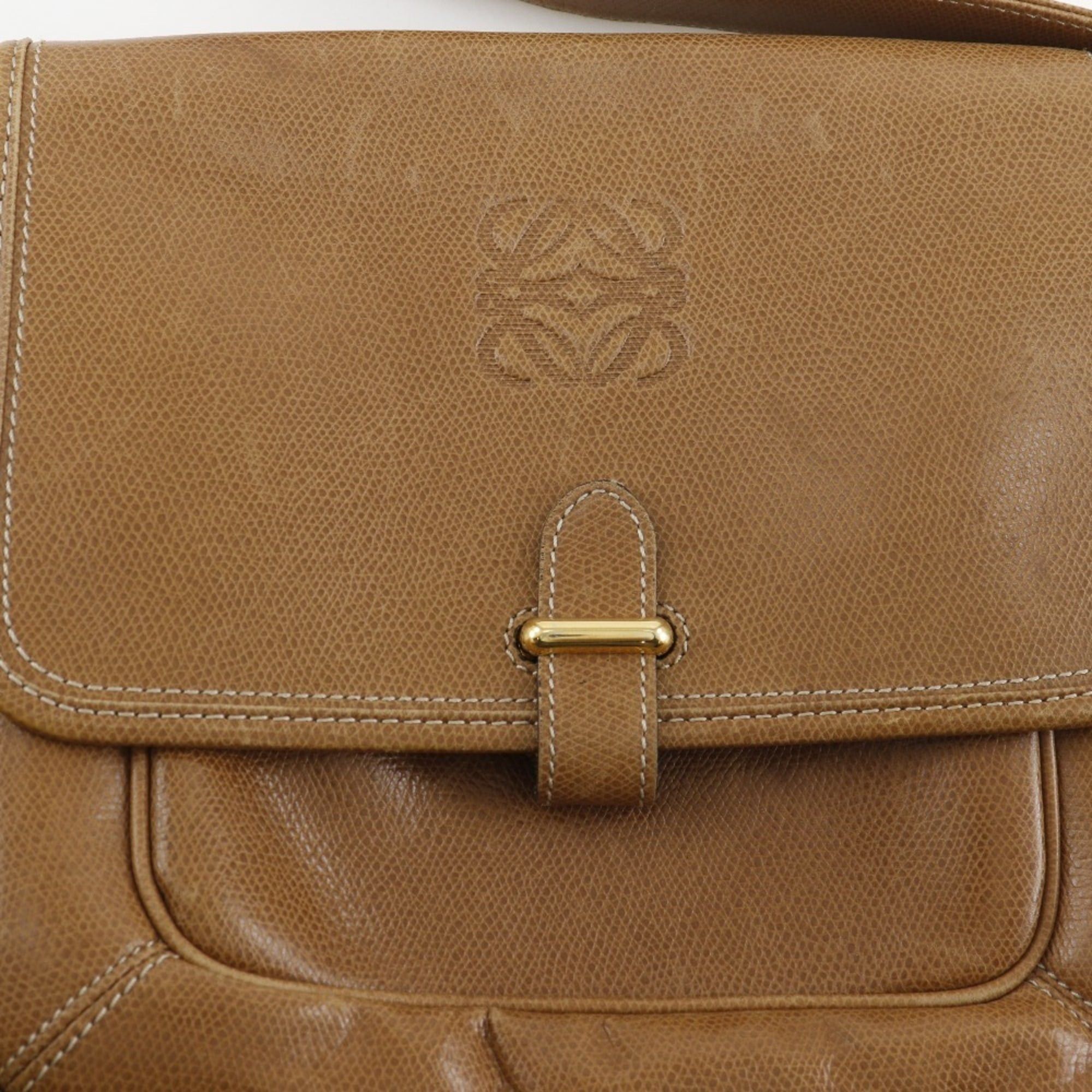 Loewe LOEWE Anagram Shoulder Bag Calf Brown Flap Women's Size ONE SIZE - 8 Thumbnail