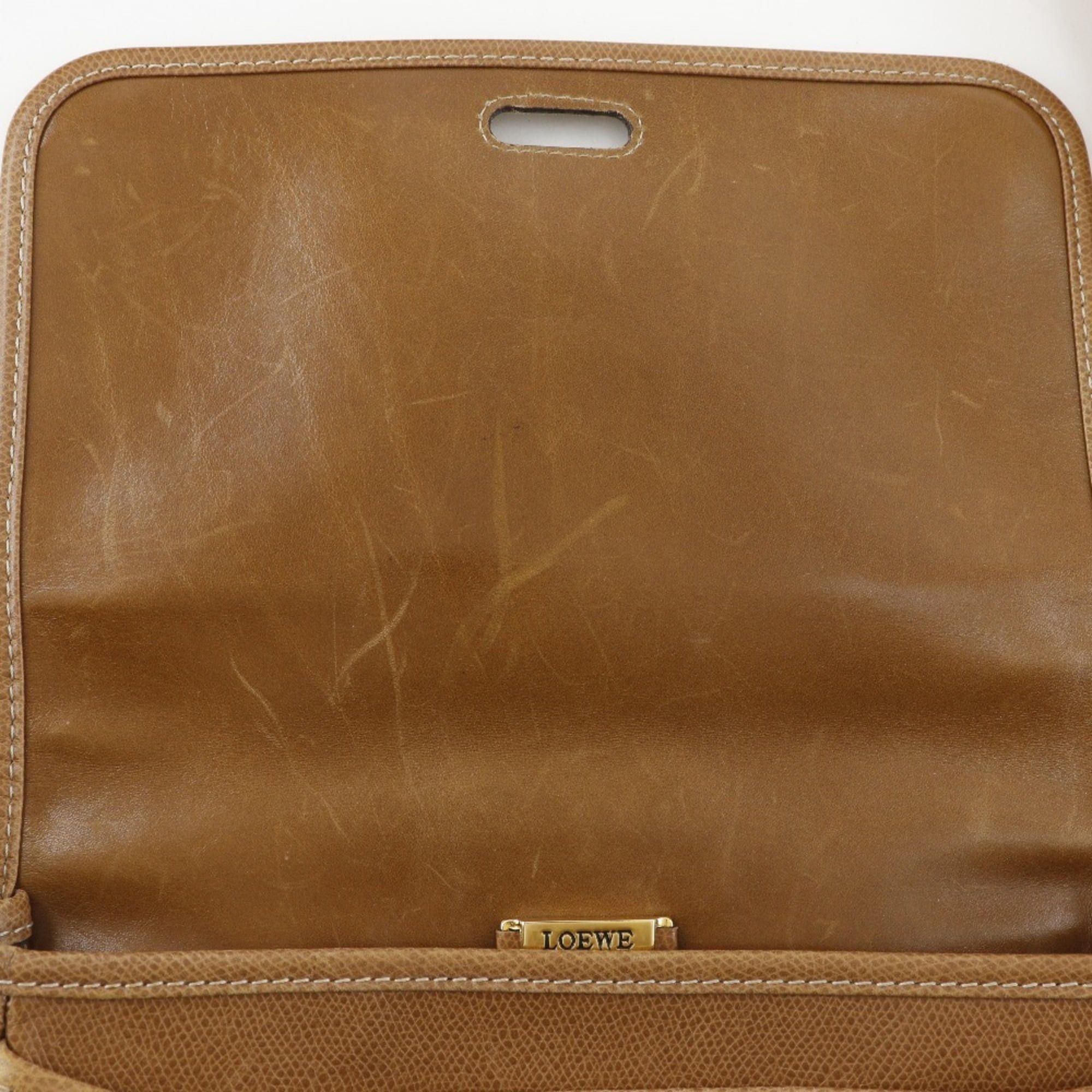 Loewe LOEWE Anagram Shoulder Bag Calf Brown Flap Women's Size ONE SIZE - 16 Thumbnail
