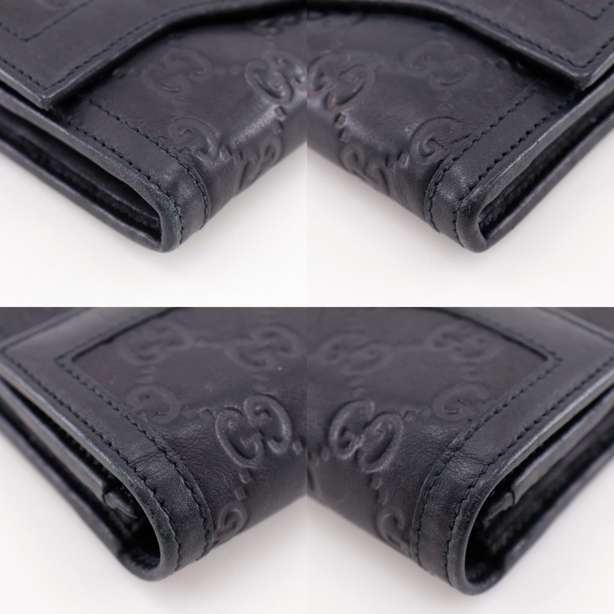Gucci Gucci Interlocking G Long Wallet 282434 Shimmer Leather Black Snap Button Women's Size ONE SIZE - 4 Thumbnail