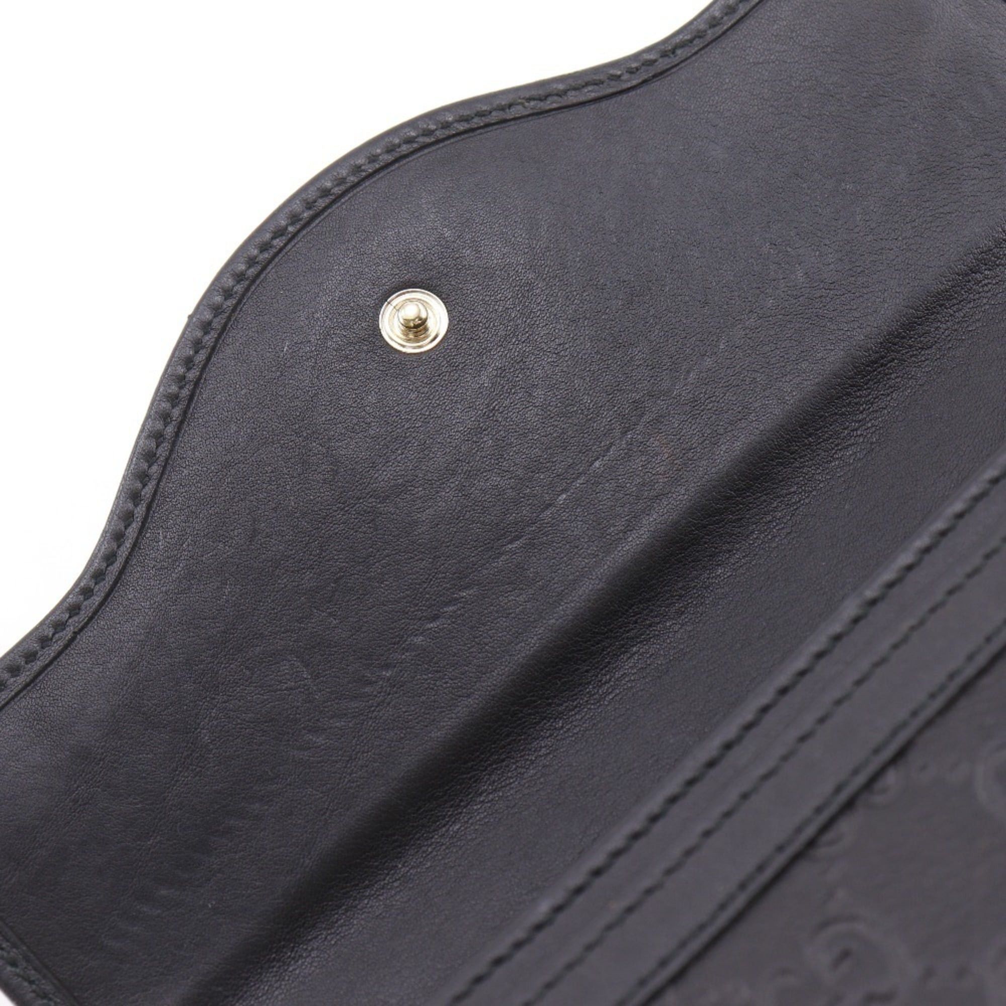 Gucci Gucci Interlocking G Long Wallet 282434 Shimmer Leather Black Snap Button Women's Size ONE SIZE - 14 Thumbnail