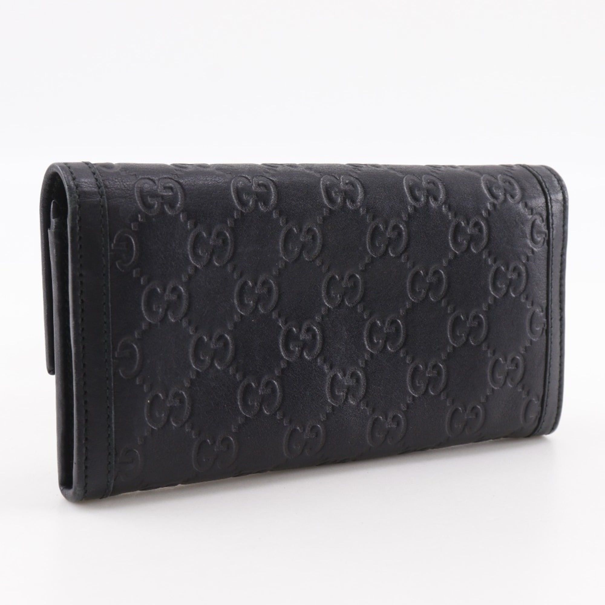 Gucci Gucci Interlocking G Long Wallet 282434 Shimmer Leather Black Snap Button Women's Size ONE SIZE - 3 Thumbnail