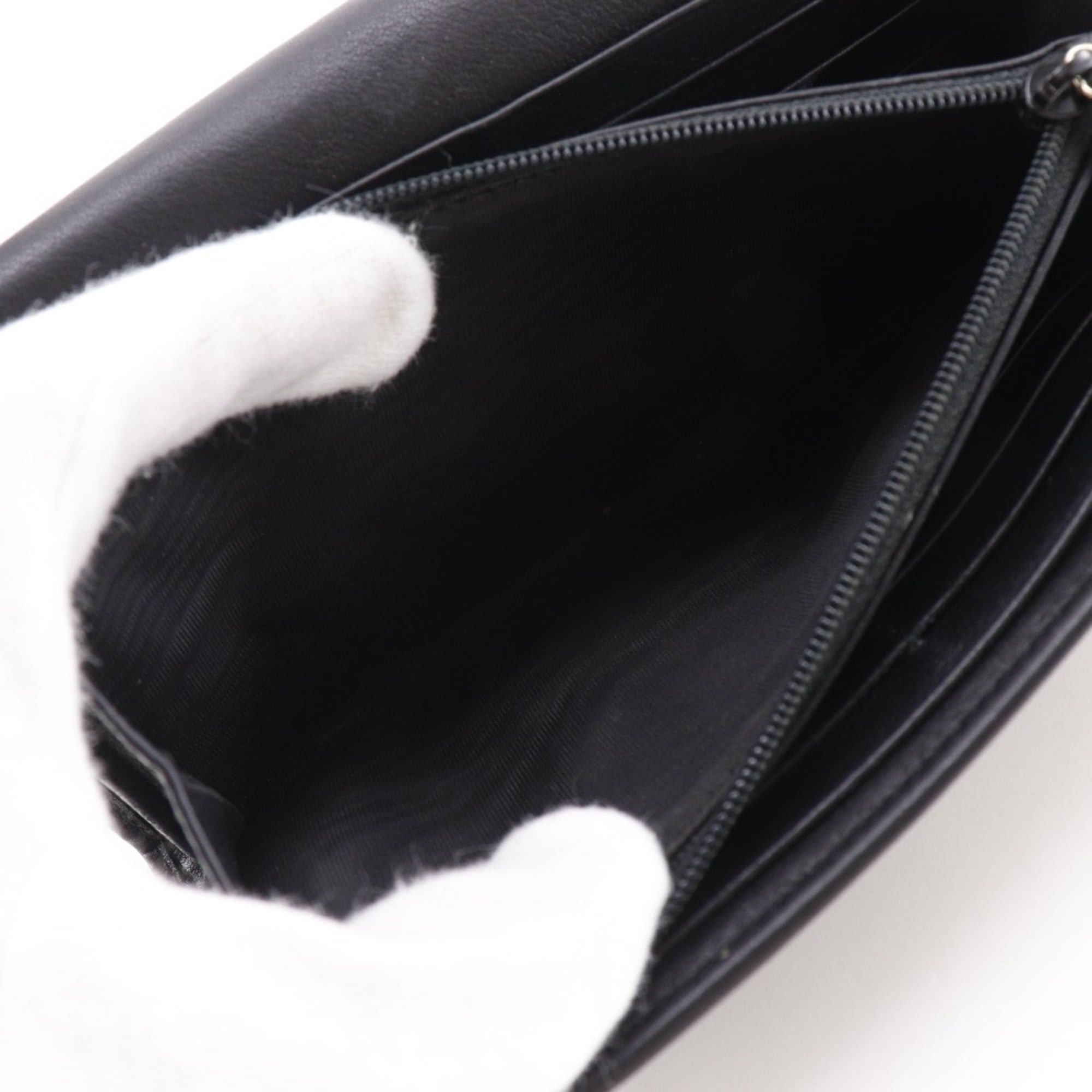 Gucci Gucci Interlocking G Long Wallet 282434 Shimmer Leather Black Snap Button Women's Size ONE SIZE - 6 Thumbnail