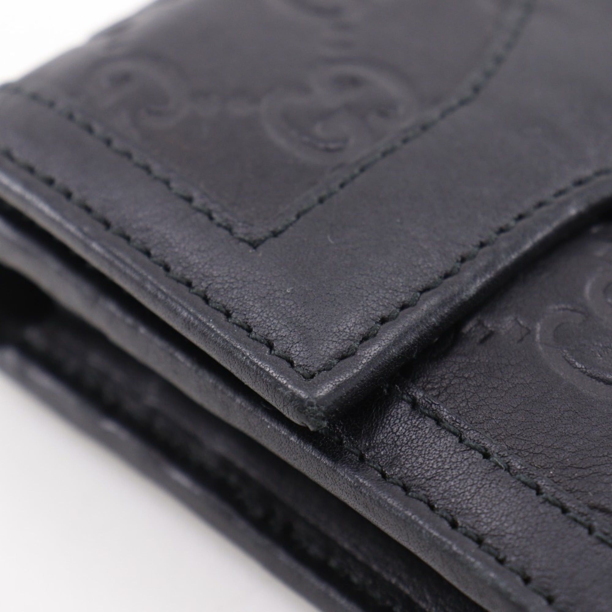 Gucci Gucci Interlocking G Long Wallet 282434 Shimmer Leather Black Snap Button Women's Size ONE SIZE - 16 Thumbnail