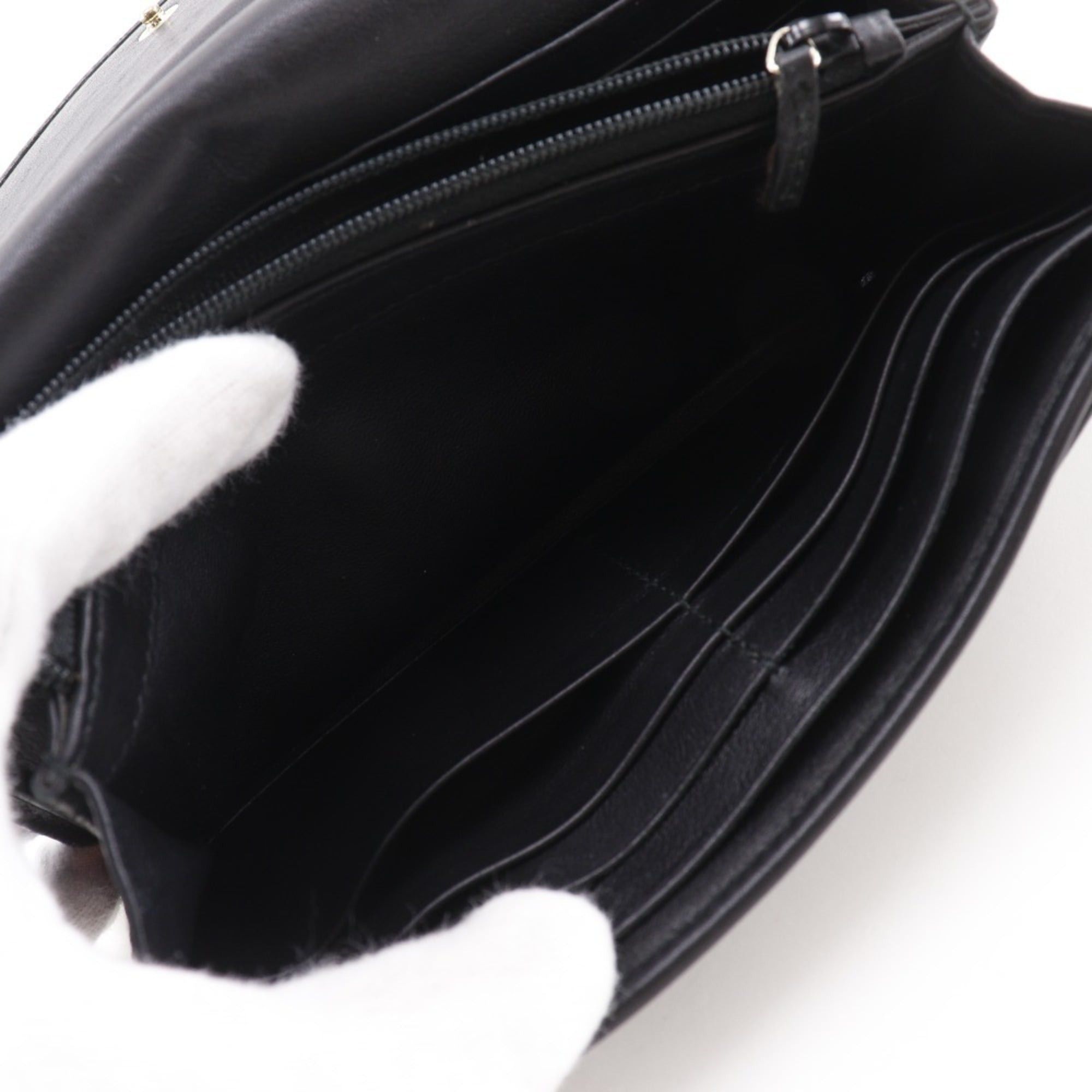 Gucci Gucci Interlocking G Long Wallet 282434 Shimmer Leather Black Snap Button Women's Size ONE SIZE - 9 Thumbnail
