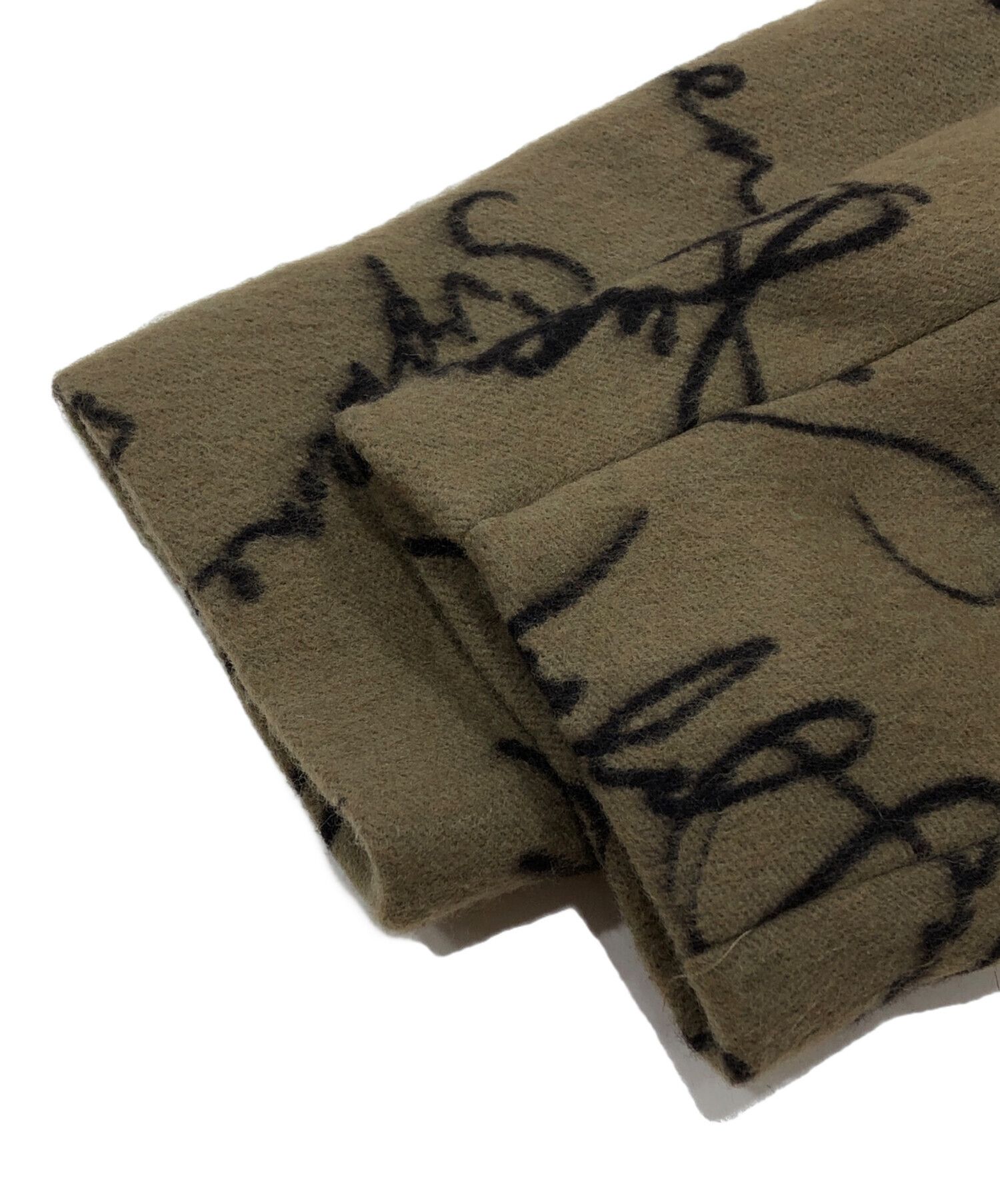 Supreme 20AW Script Logos Wool Overcoat Olive Size S