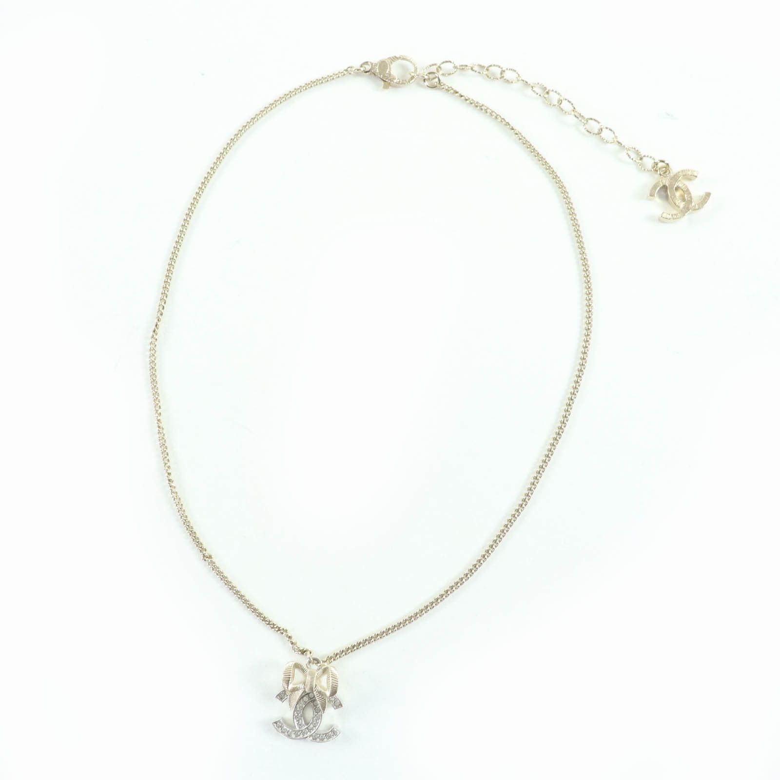 Chanel Chanel CHANEL COCO Mark Ribbon Rhinestone Necklace Metal Necklace DUTY FREE for USA Size ONE SIZE - 3 Thumbnail