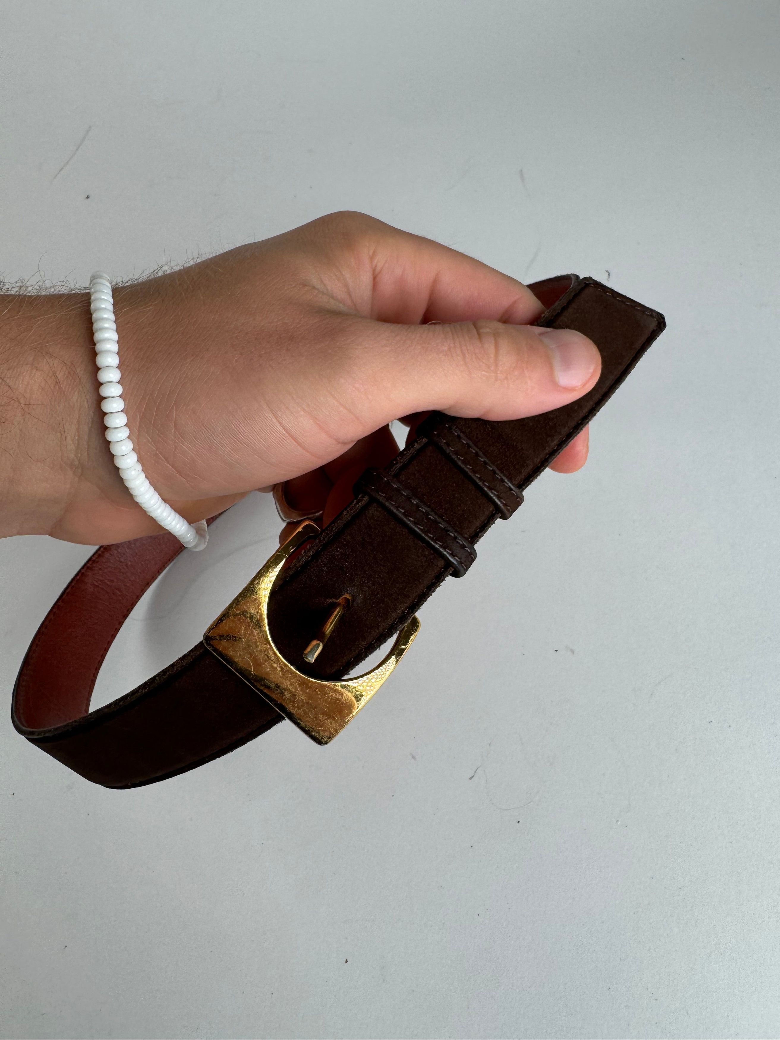 Other Vintage Yves Saint Laurent Suede Leather Belt Brown Size ONE SIZE - 5 Thumbnail