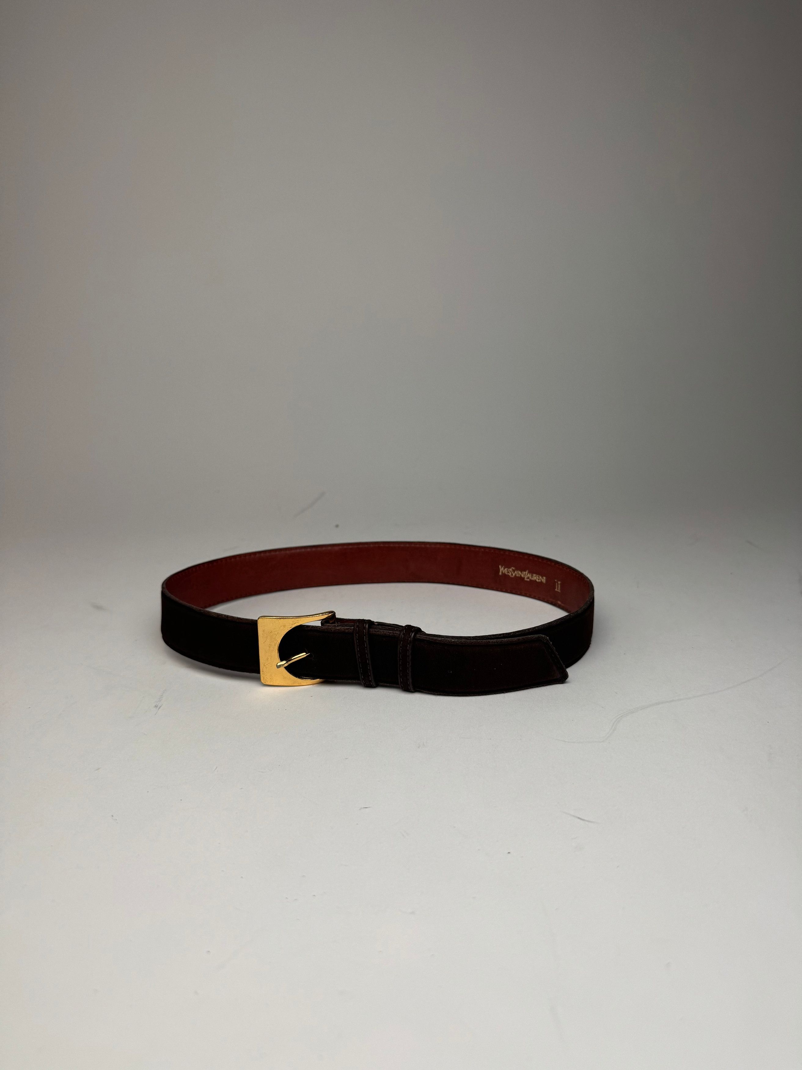 Other Vintage Yves Saint Laurent Suede Leather Belt Brown Size ONE SIZE - 4 Thumbnail