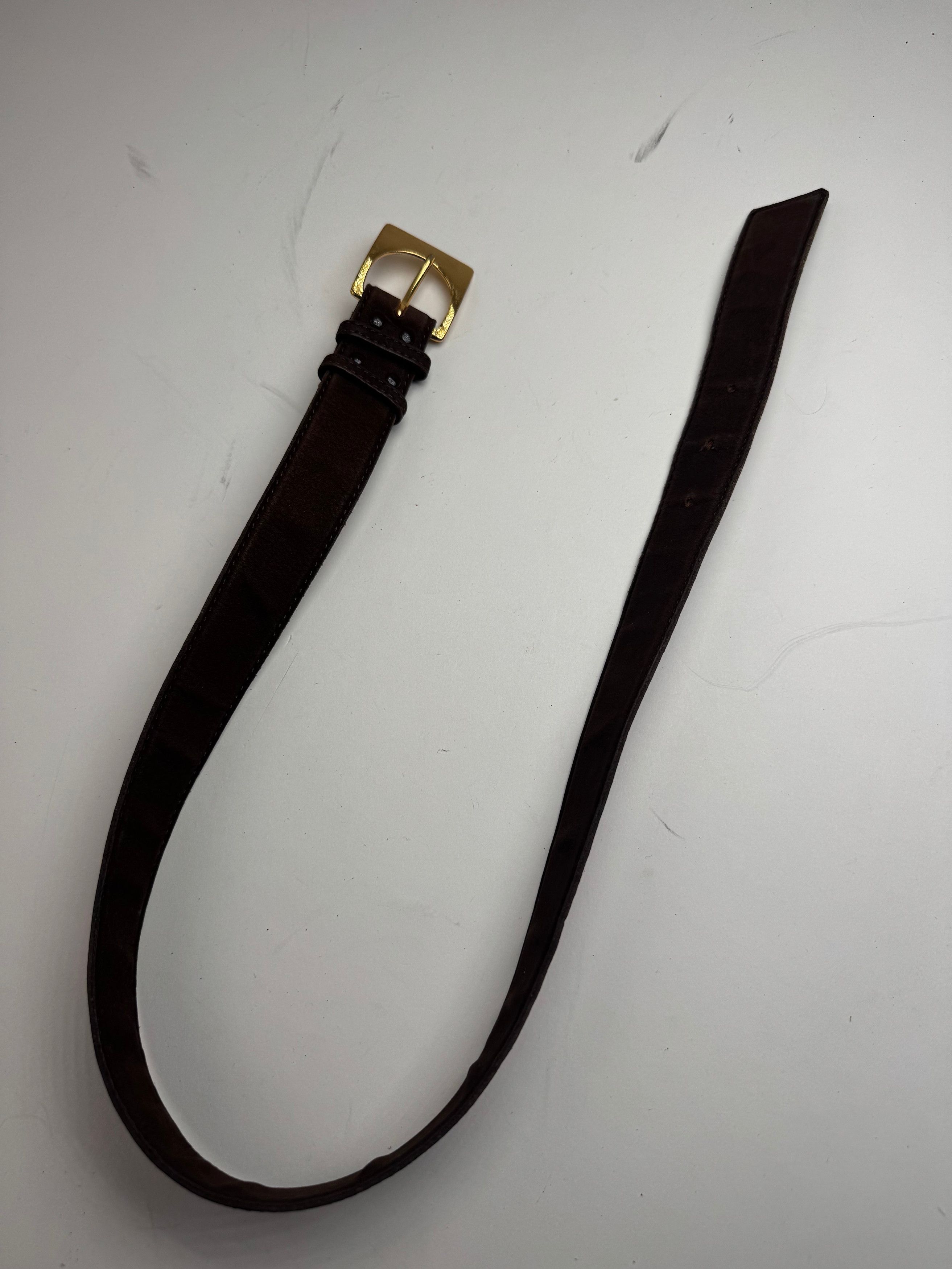 Other Vintage Yves Saint Laurent Suede Leather Belt Brown Size ONE SIZE - 9 Thumbnail
